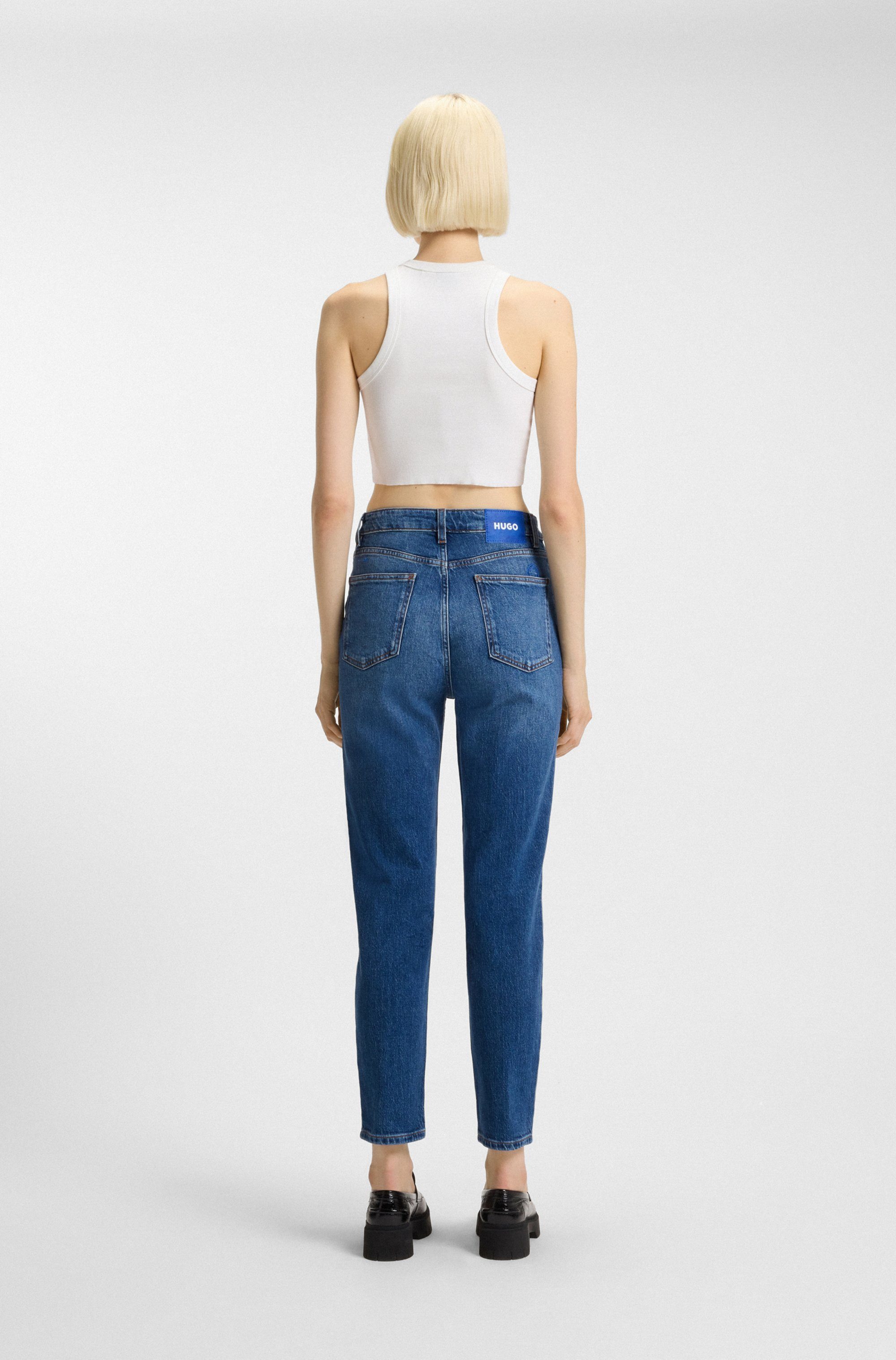 HUGO Blue Mom jeans Noe Straight fit jeans met hoge taille