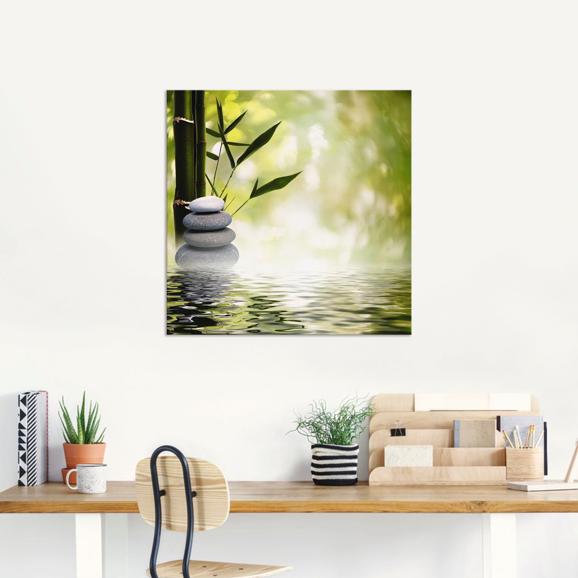 Artland Artprint Aziatische spa stenen als artprint van aluminium, artprint voor buiten, artprint op linnen, poster, muursticker