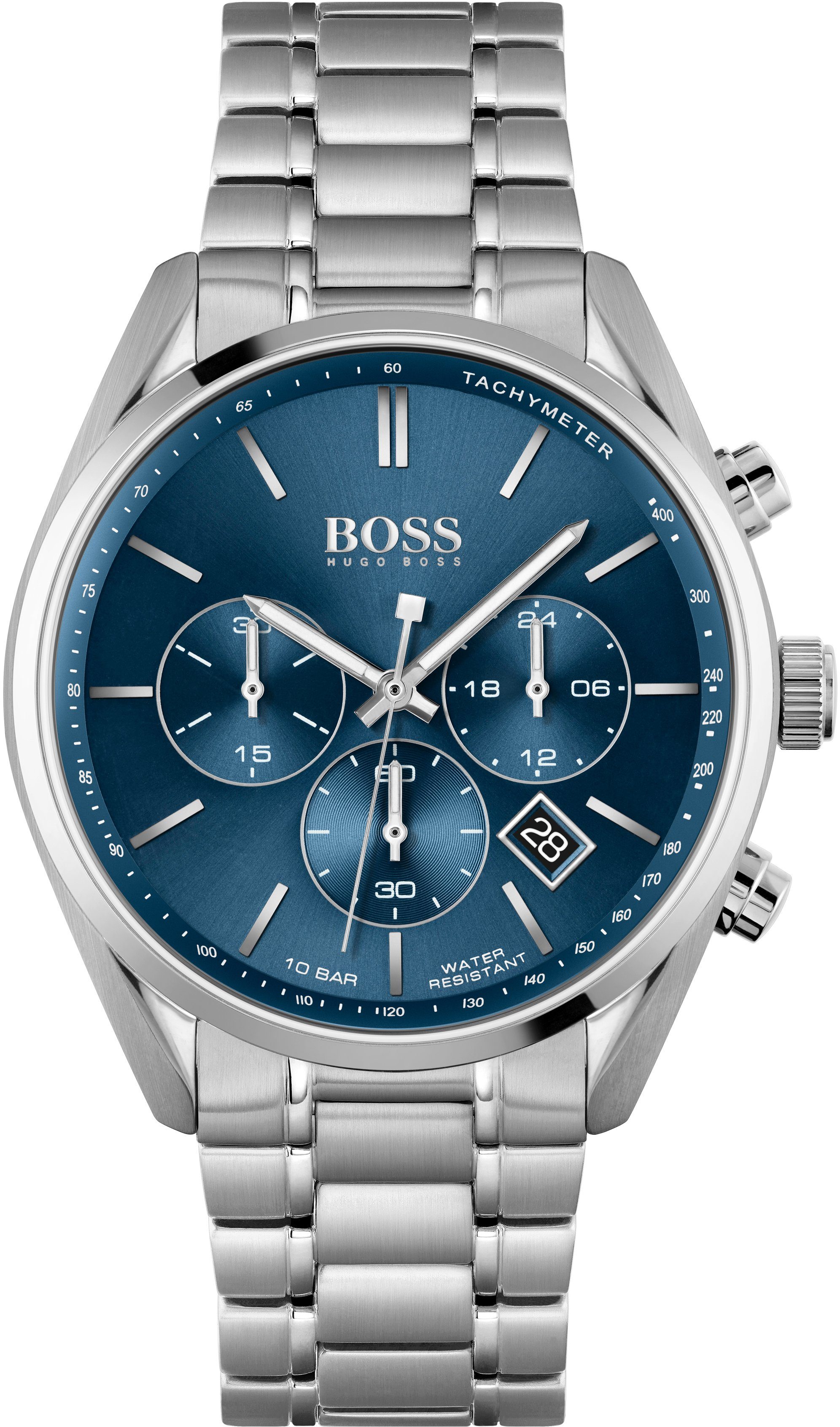 Boss Chronograaf Champion Quartzhorloge, herenhorloge, horloge, stopwatchfunctie, roestvrijstalen band