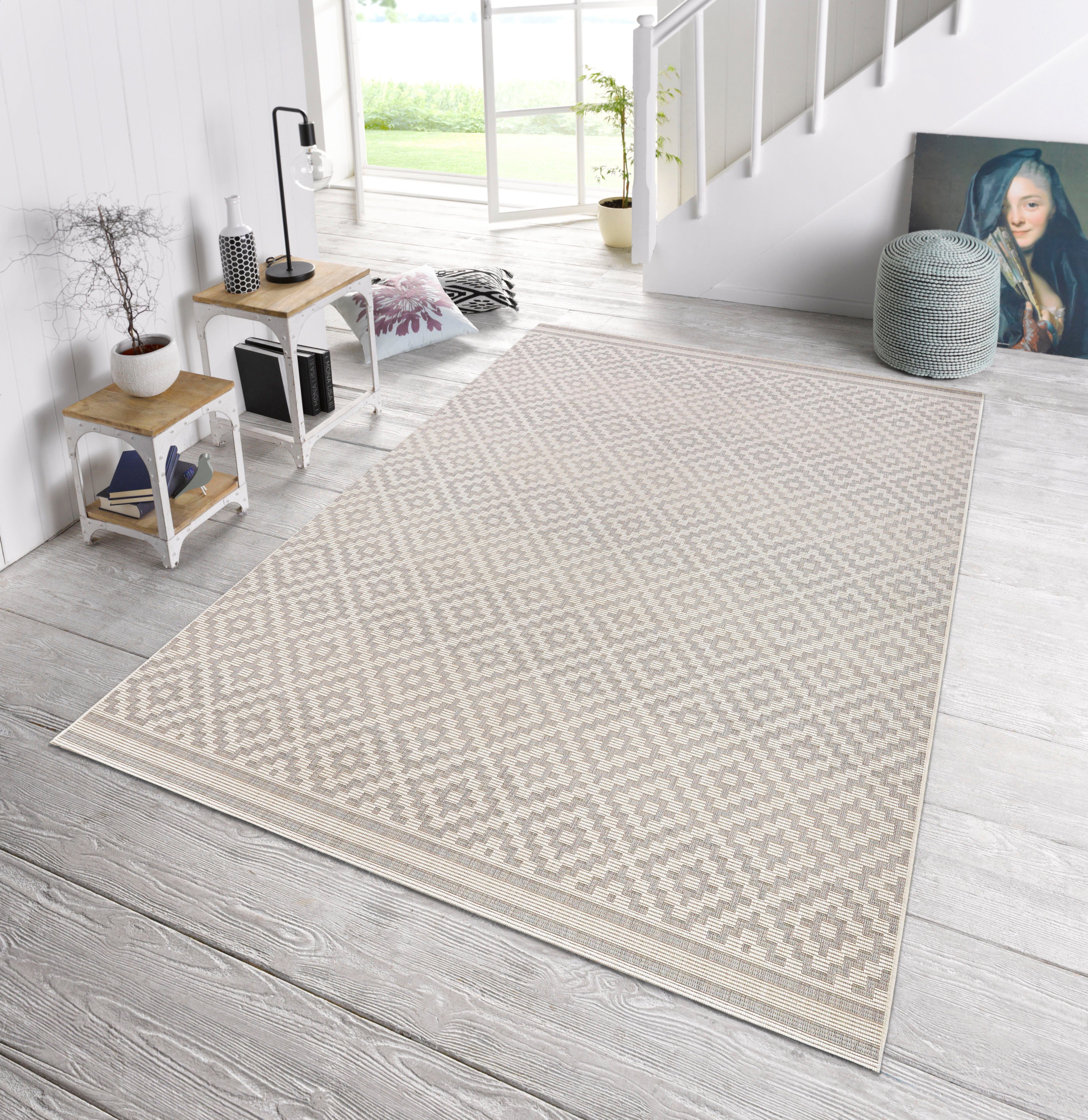 NORTHRUGS Vloerkleed Ruit Binnen- en buitengebruik, weerbestendig, balkon, loper, woonkamer, terras, ruit