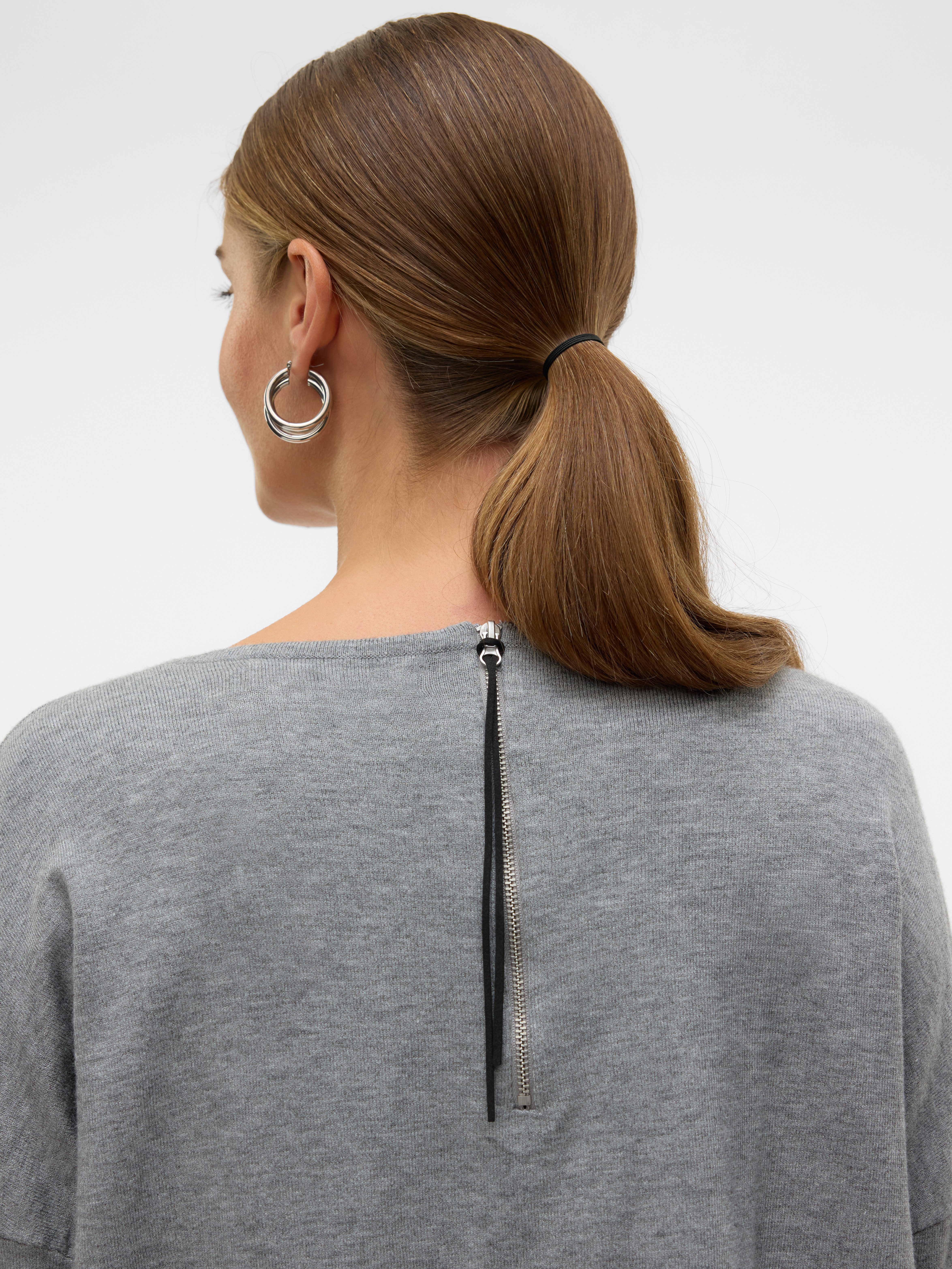 Vero Moda Trui met ronde hals VMBREEZE AURA LS ZIPPER BLOUSE NOOS