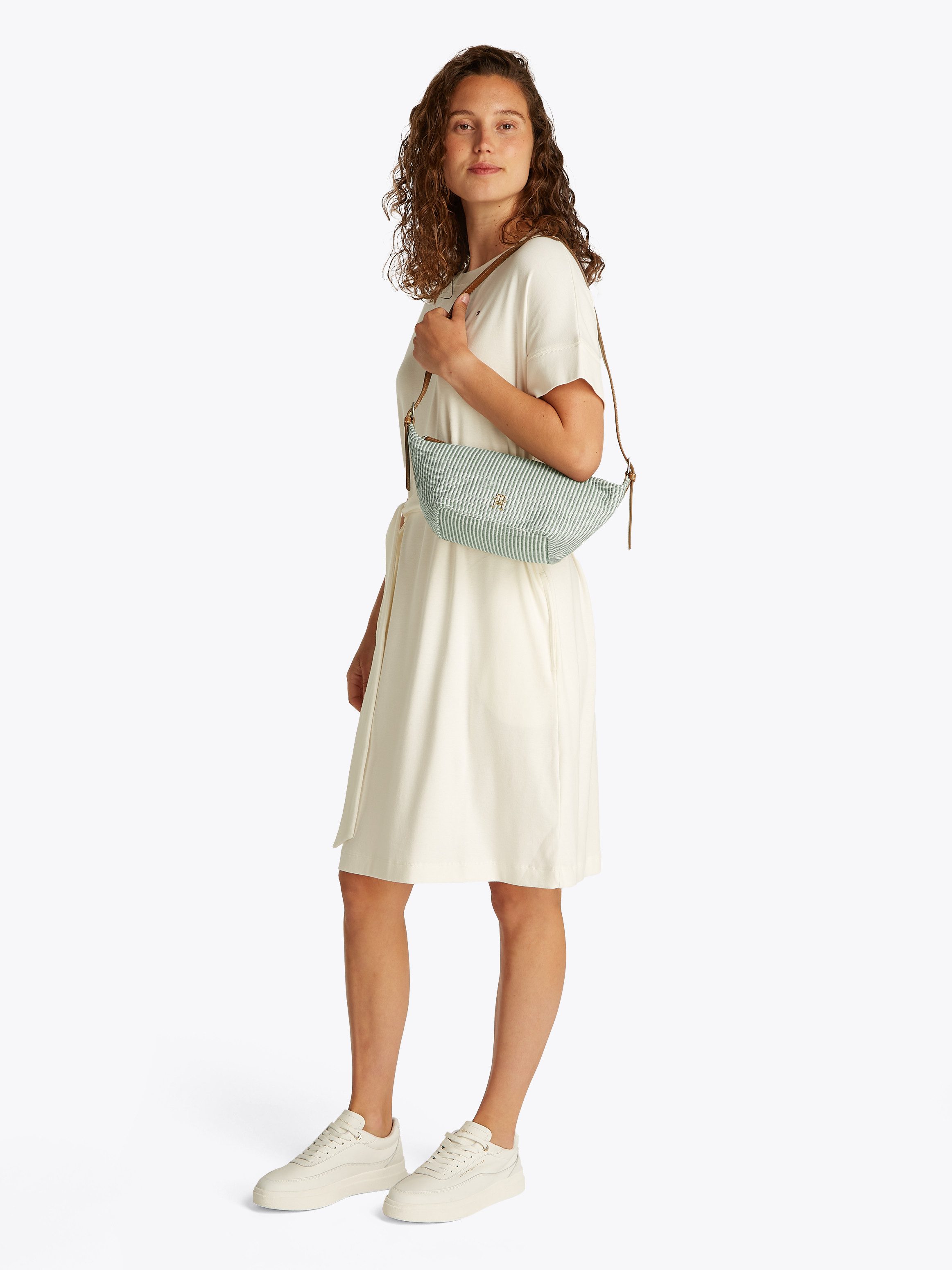 Tommy Hilfiger Schoudertas TH PREMIUM BEACH LE SLING BAG , voorjaarsmode, dames mini tas, schoudertas met strepen