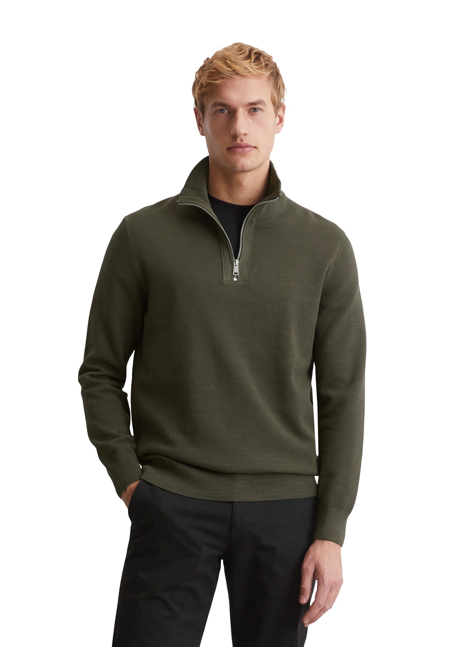 Marc O'Polo Schipperstrui met fijne, elastische structuur heren pullovers maat XL groen
