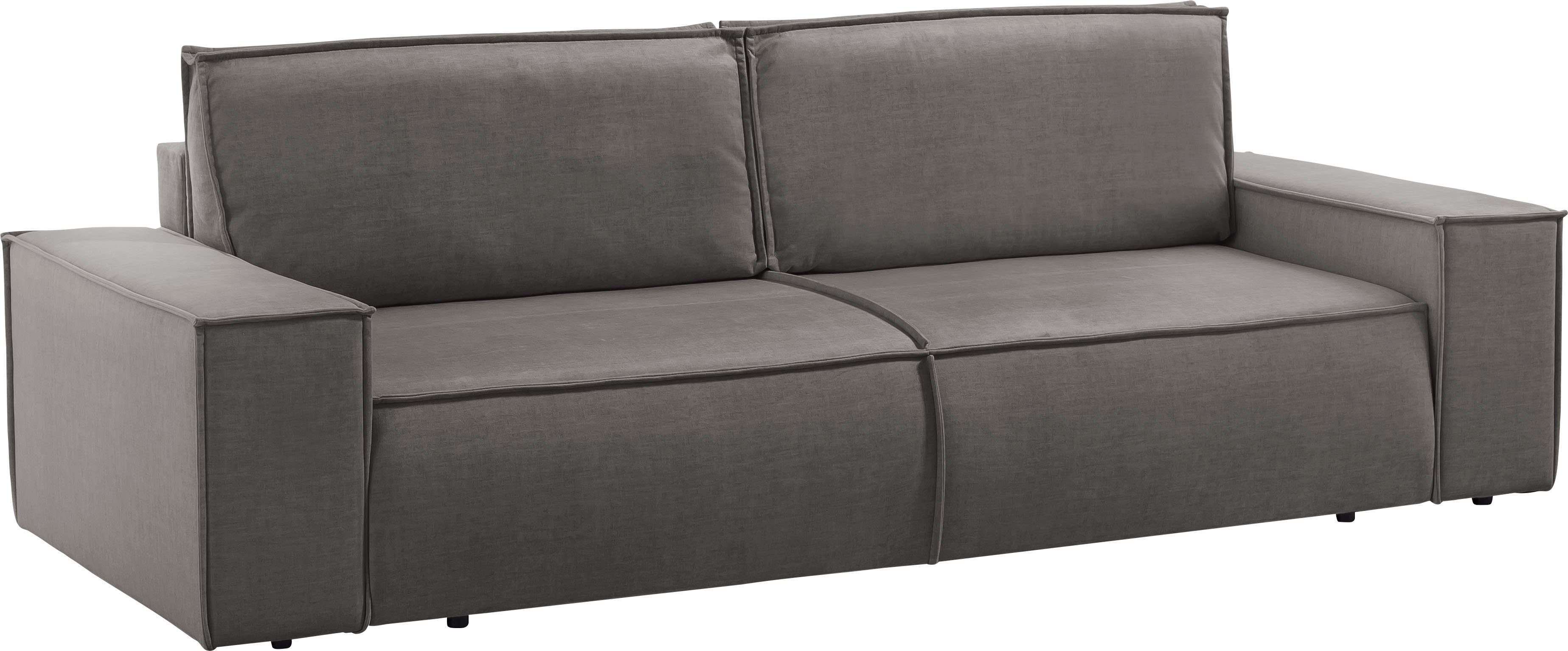Home affaire 3-zitsbank SHERWOOD slaapbank (257 cm) ribfluweel, velours, vintage lederlook
