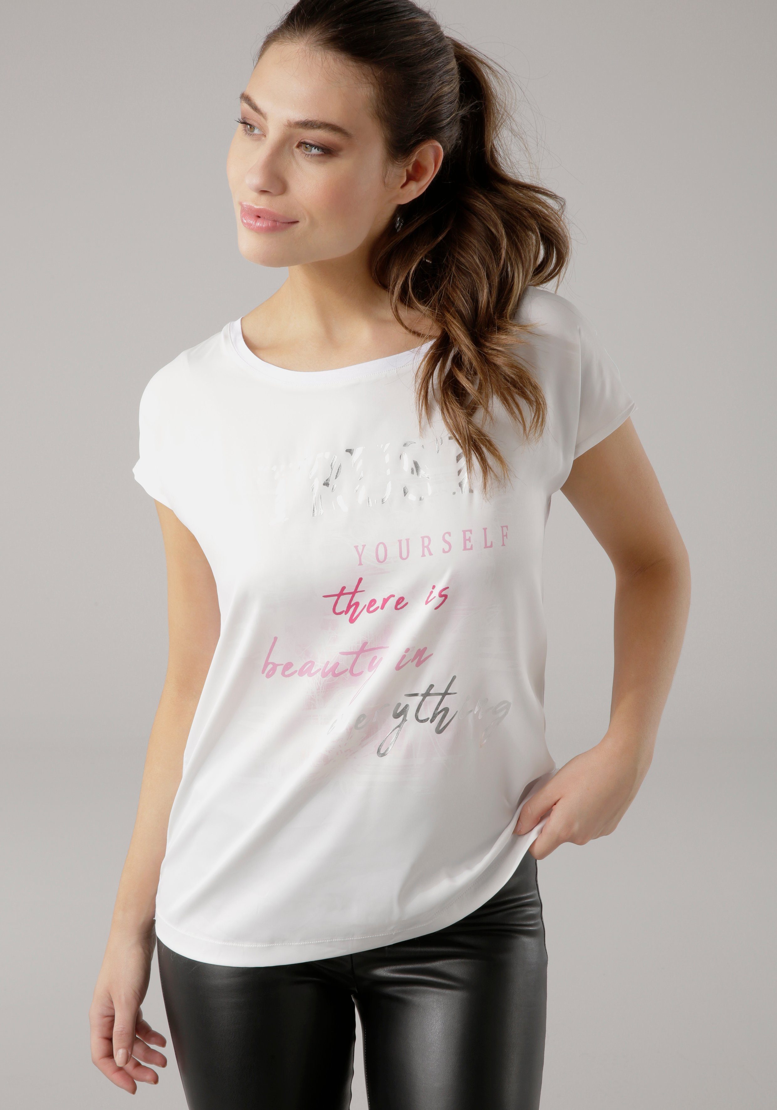 Laura Scott Shirtblouse van satijn met stijlvolle print