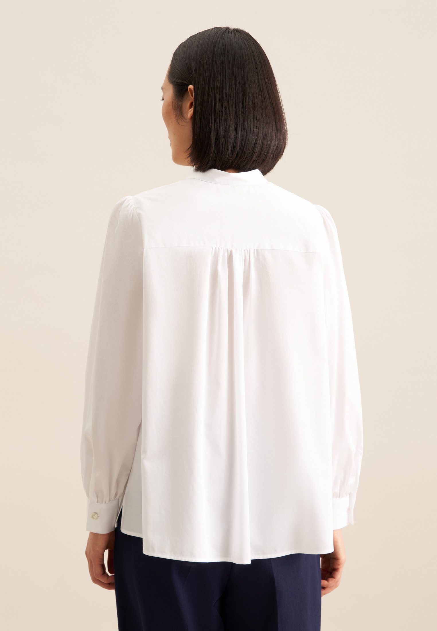 seidensticker Klassieke blouse Zwarte roos Lange mouwen kraag uni