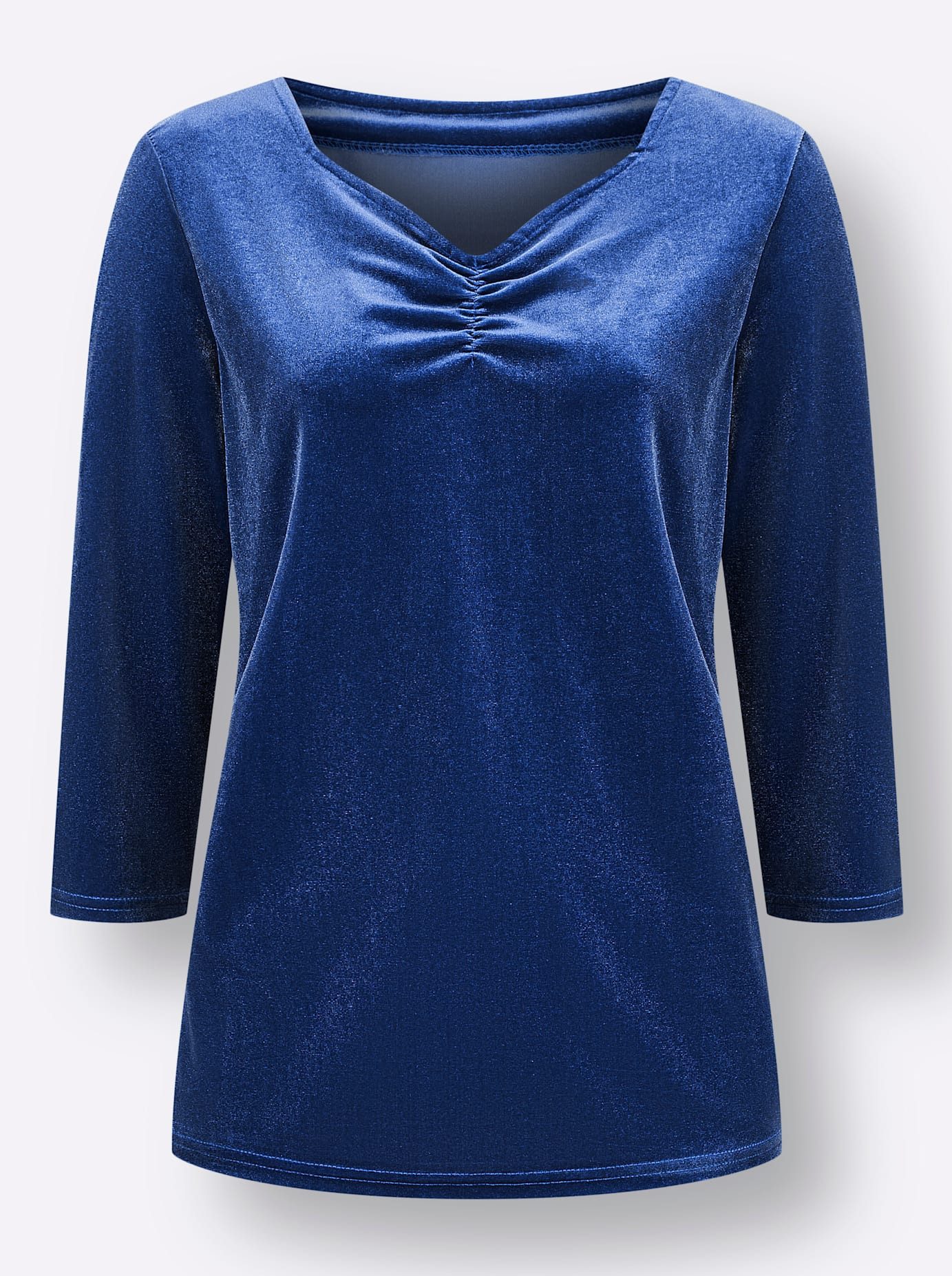 Classic Basics Shirt met 3 4 mouwen Fluwelen shirt (1-delig)