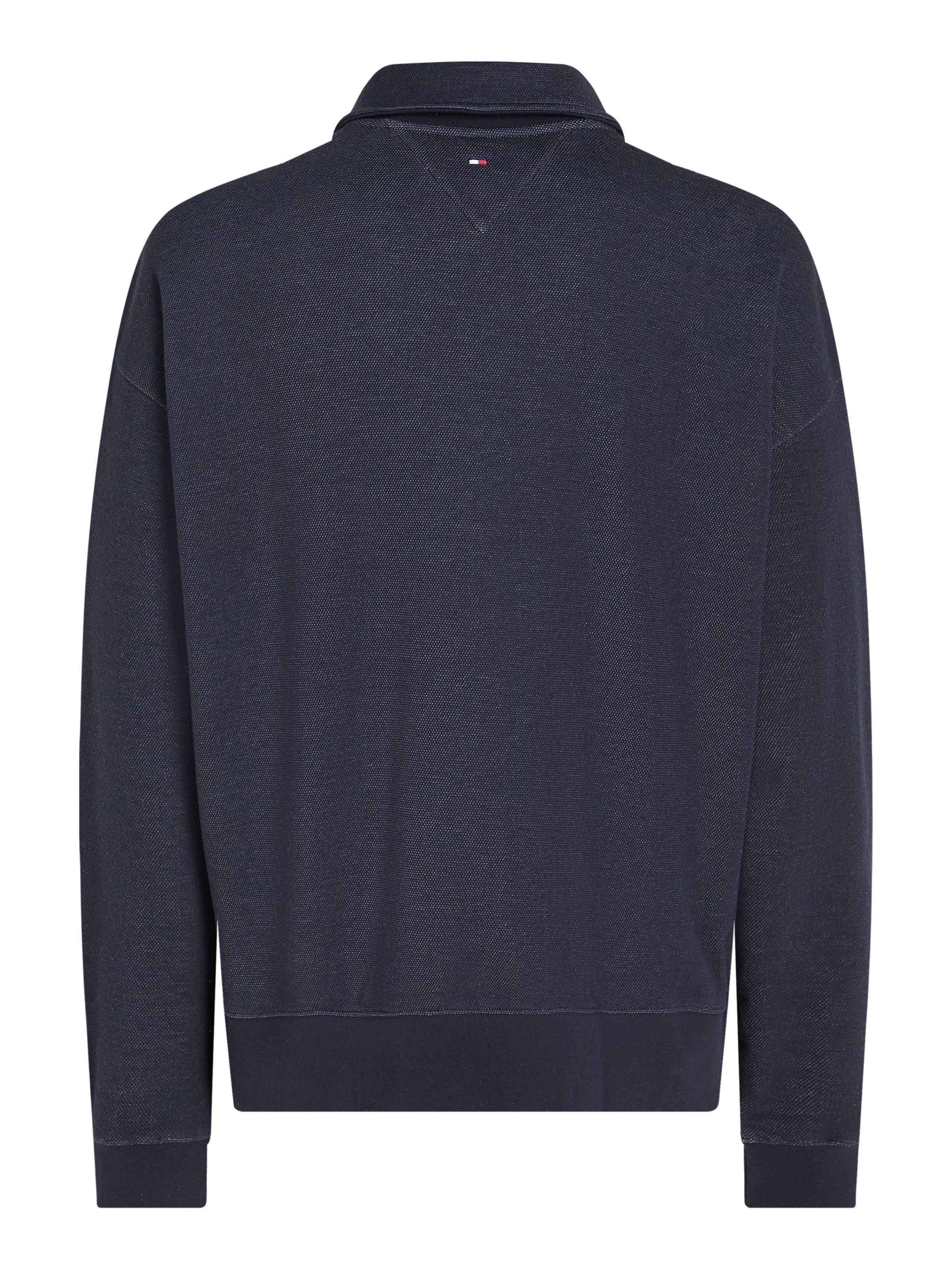 Tommy Hilfiger Sweatshirt MONOTYPE HONEYCOMB 1/4 ZIP Tommy Hilfiger vlag-borduursel op de rits en rug