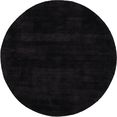 carpetfine vloerkleed ava viscosevloerkleed, zijde-look, woonkamer zwart