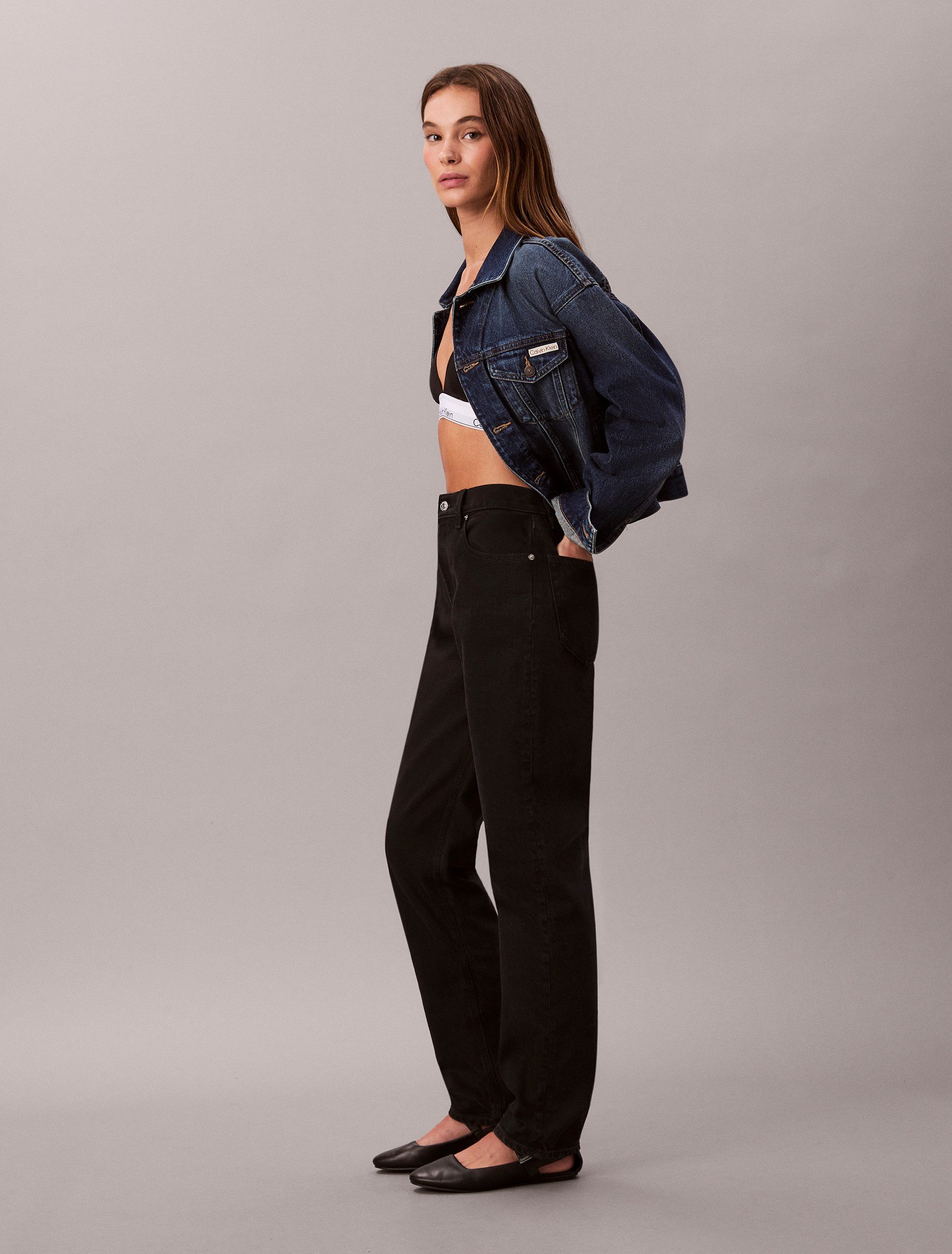 Calvin Klein Mom jeans NIEUWE MOM JEANS met merklabel op de tailleband