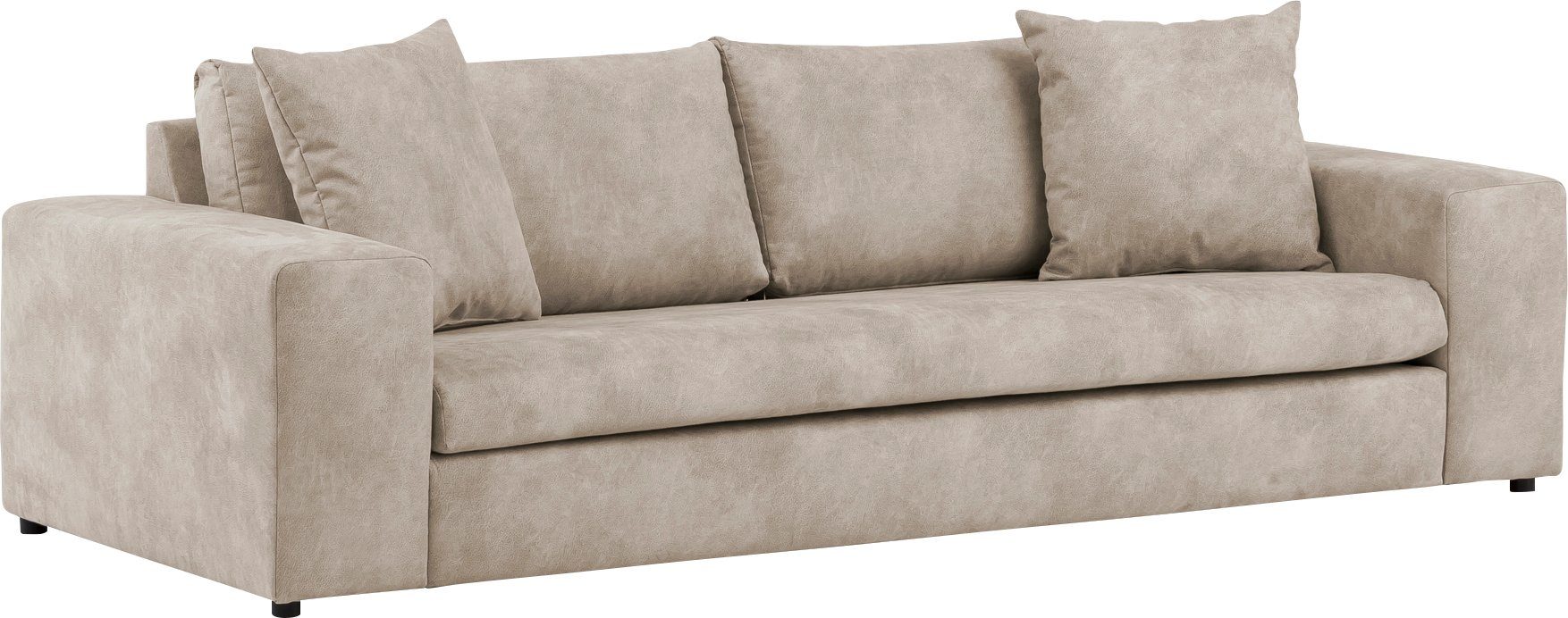 andas 3-zitsbank SLEETLAND XXL in fluweel of vintage lederlook