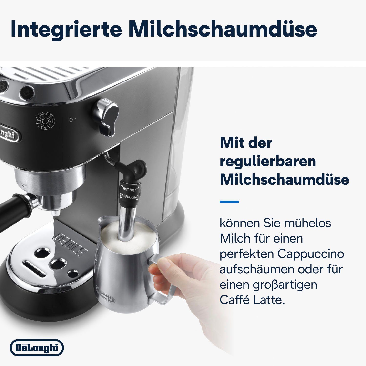 De'Longhi Espressomachine Dedica Style EC 685.B, Siebdrager, 1350 Watt, 15 Bar