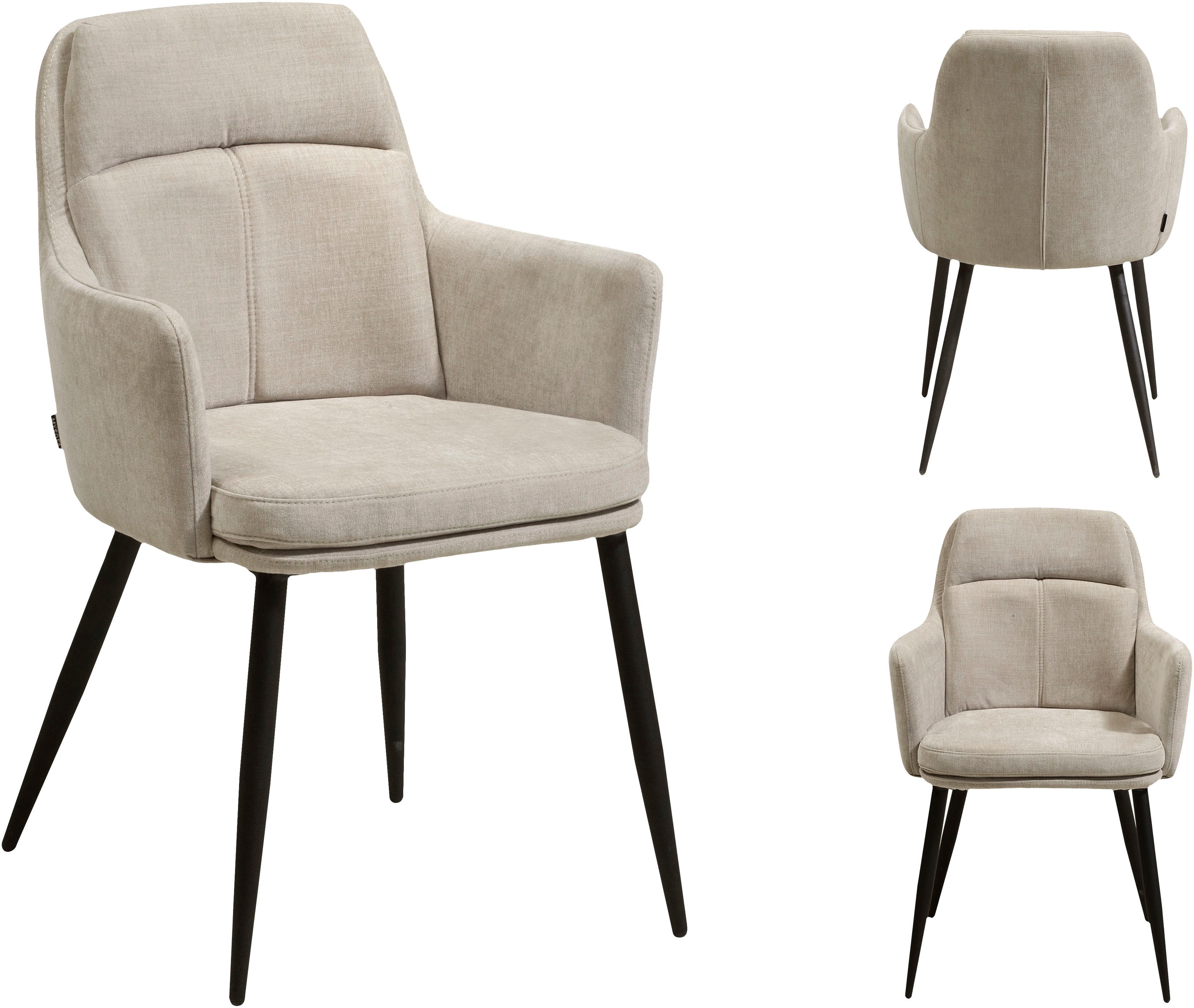 OMG Design Stoel met armleuningen DONNA Zitkuip, comfortabel gepolsterd, eetkamerstoel (set)