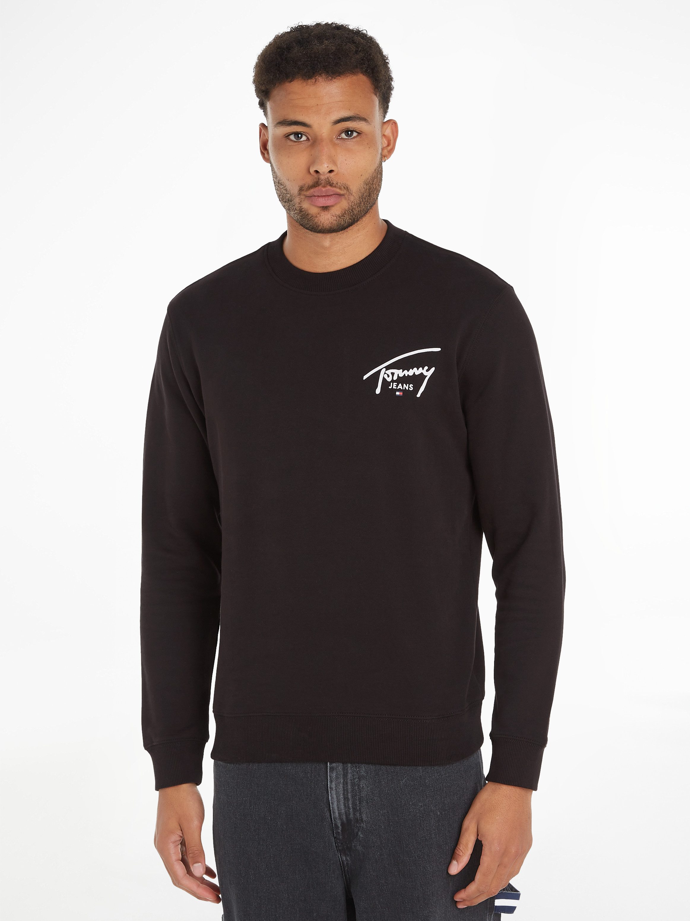 Tommy Jeans Plus Sweater TJM REG ENTRY GRAPHIC CREW EXT Grote maten met logo-inscriptie