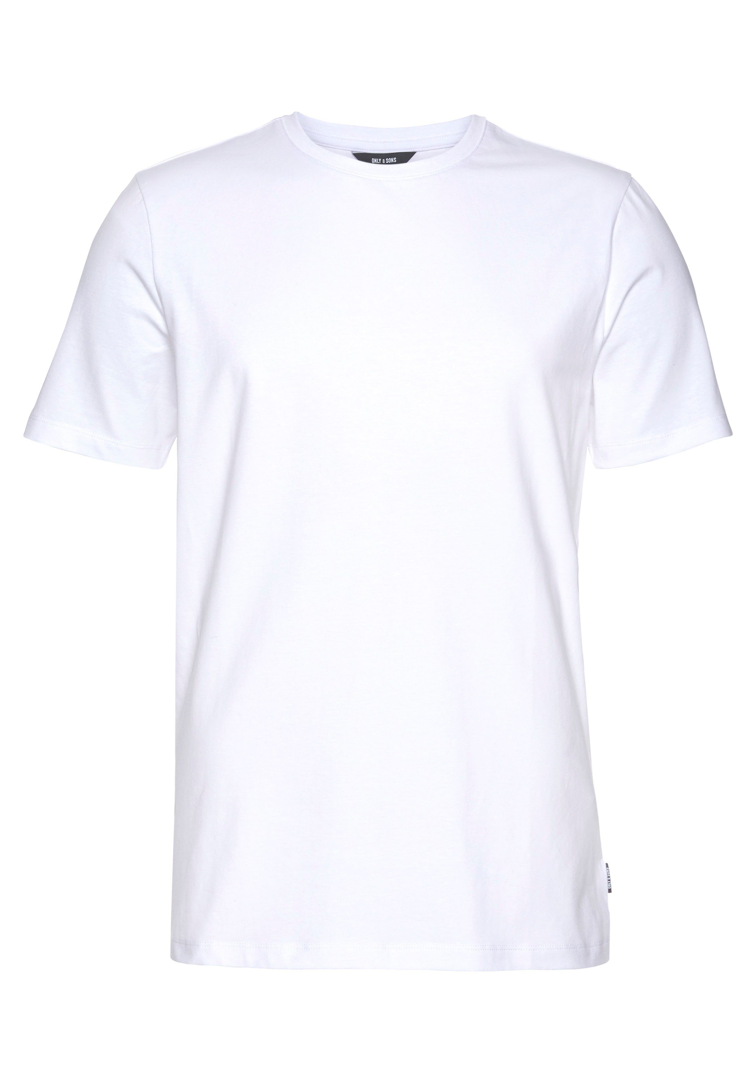 ONLY & SONS T-shirt BASIC LIFE SLIM O-NECK 2-PACK (2-delig, Set van 2)