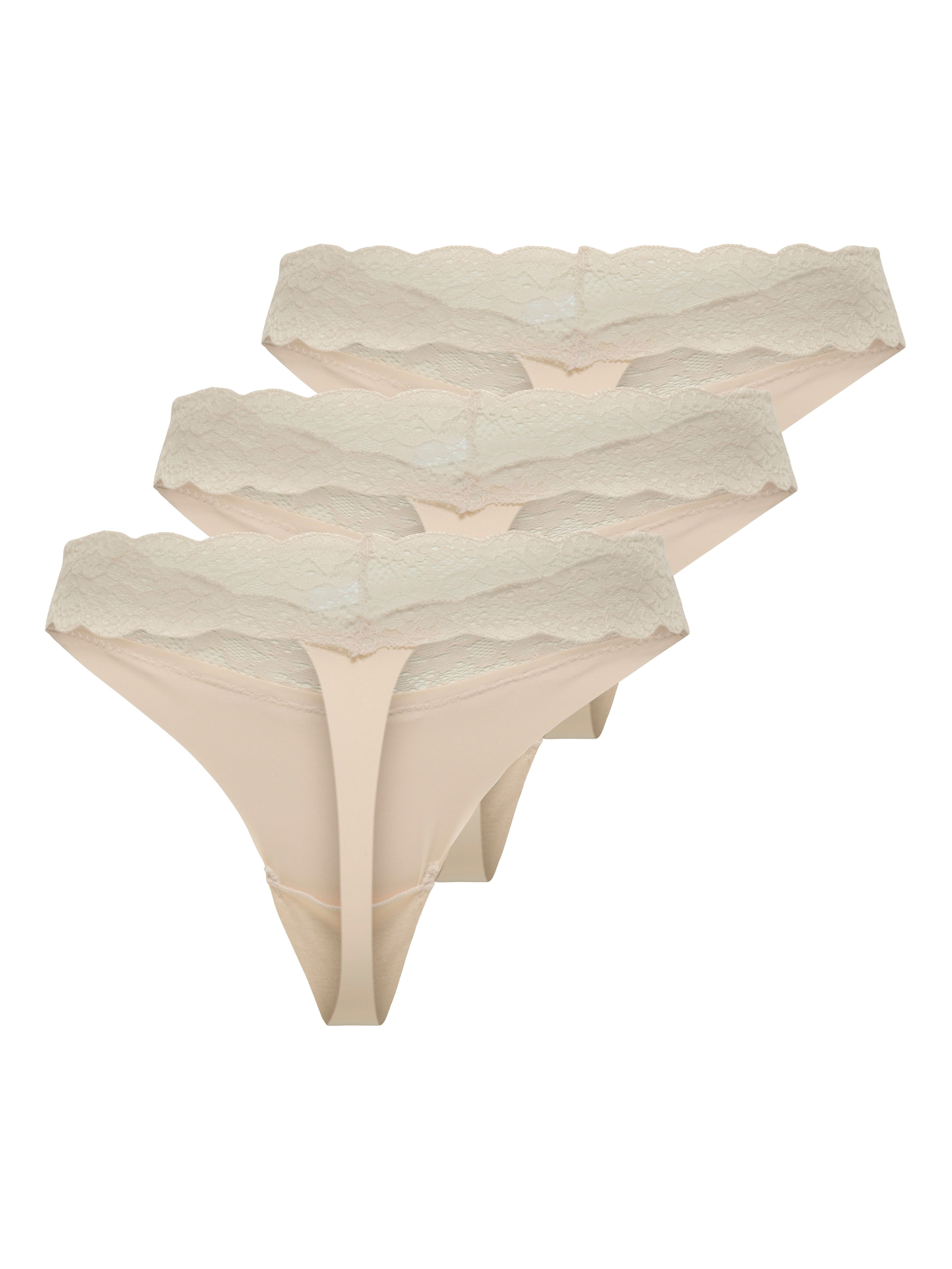 Only Tanga ONLCHLOE LACE S.S THONG 3-PACK ACC (set, 3 stuks)