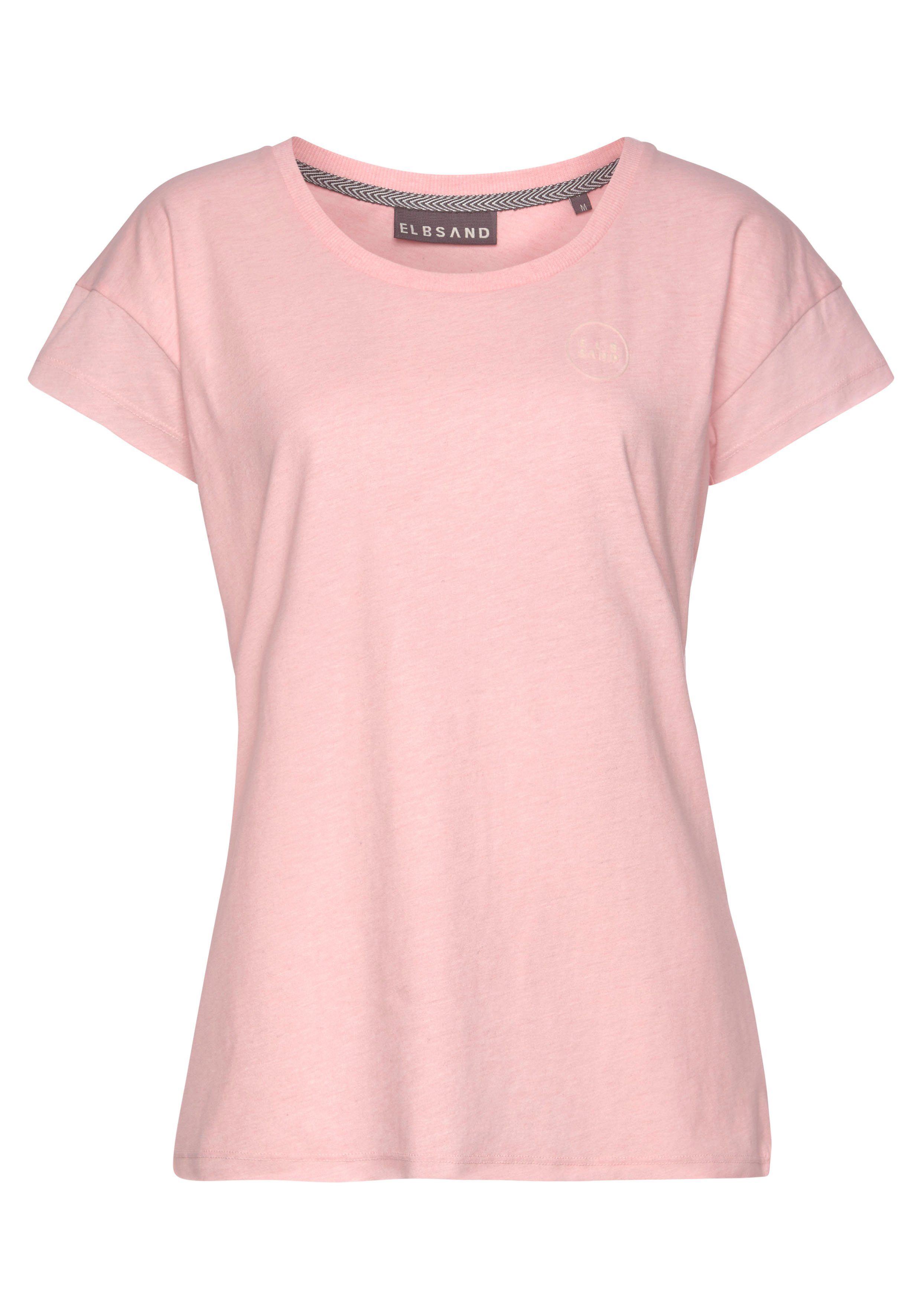 Elbsand T-shirt Ranva met logoprint shirt met korte mouwen van katoenmix sportief