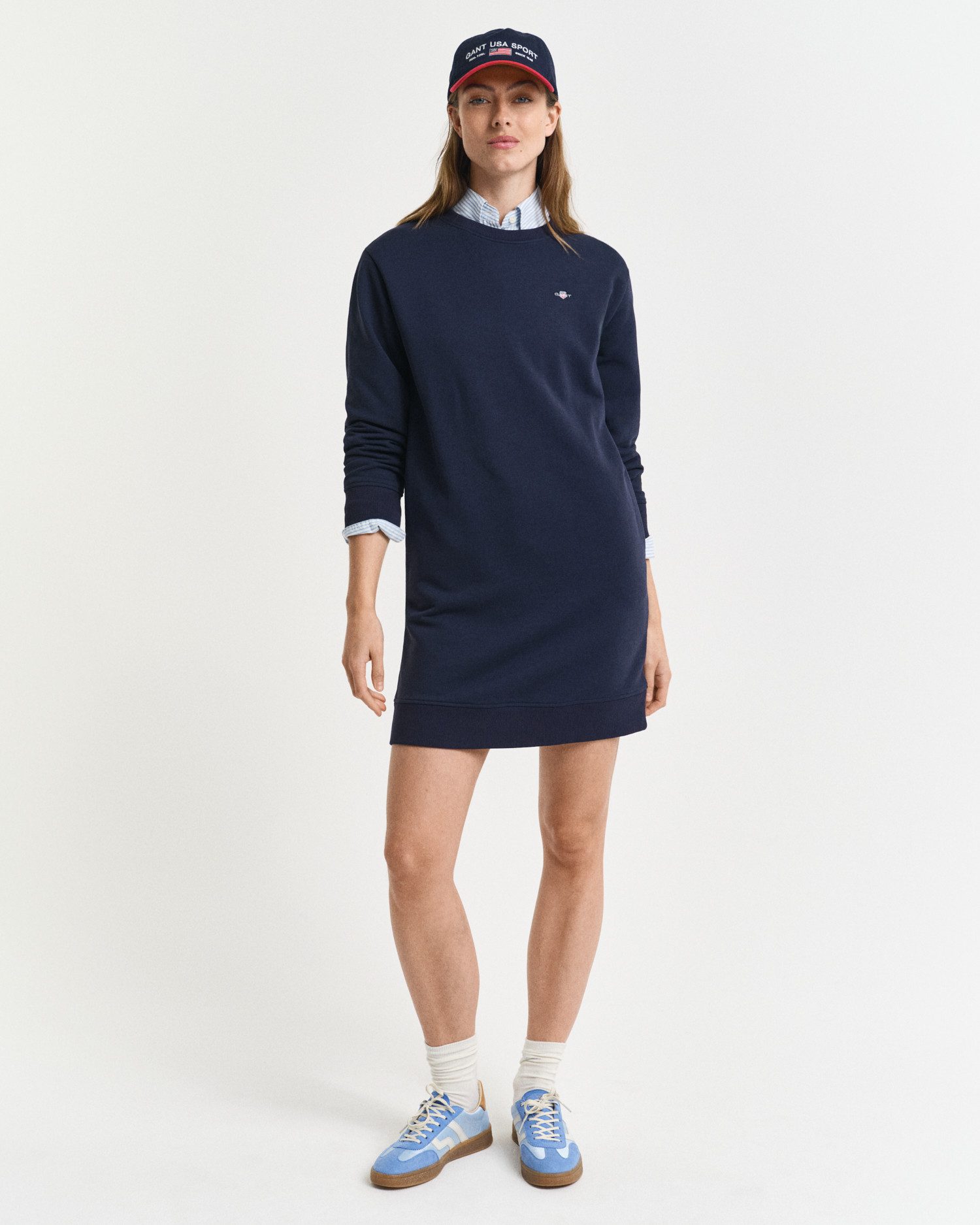 Gant Sweatjurk SHIELD C-NECK SWEAT DRESS Shield sweatjurk met ronde hals