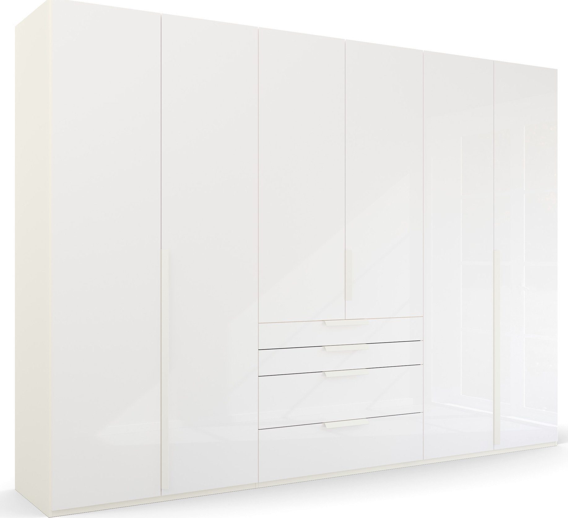 rauch Draaideurkast Purisma met glazen front, laden en vele accessoires, met soft-closetechniek kledingkasten wit