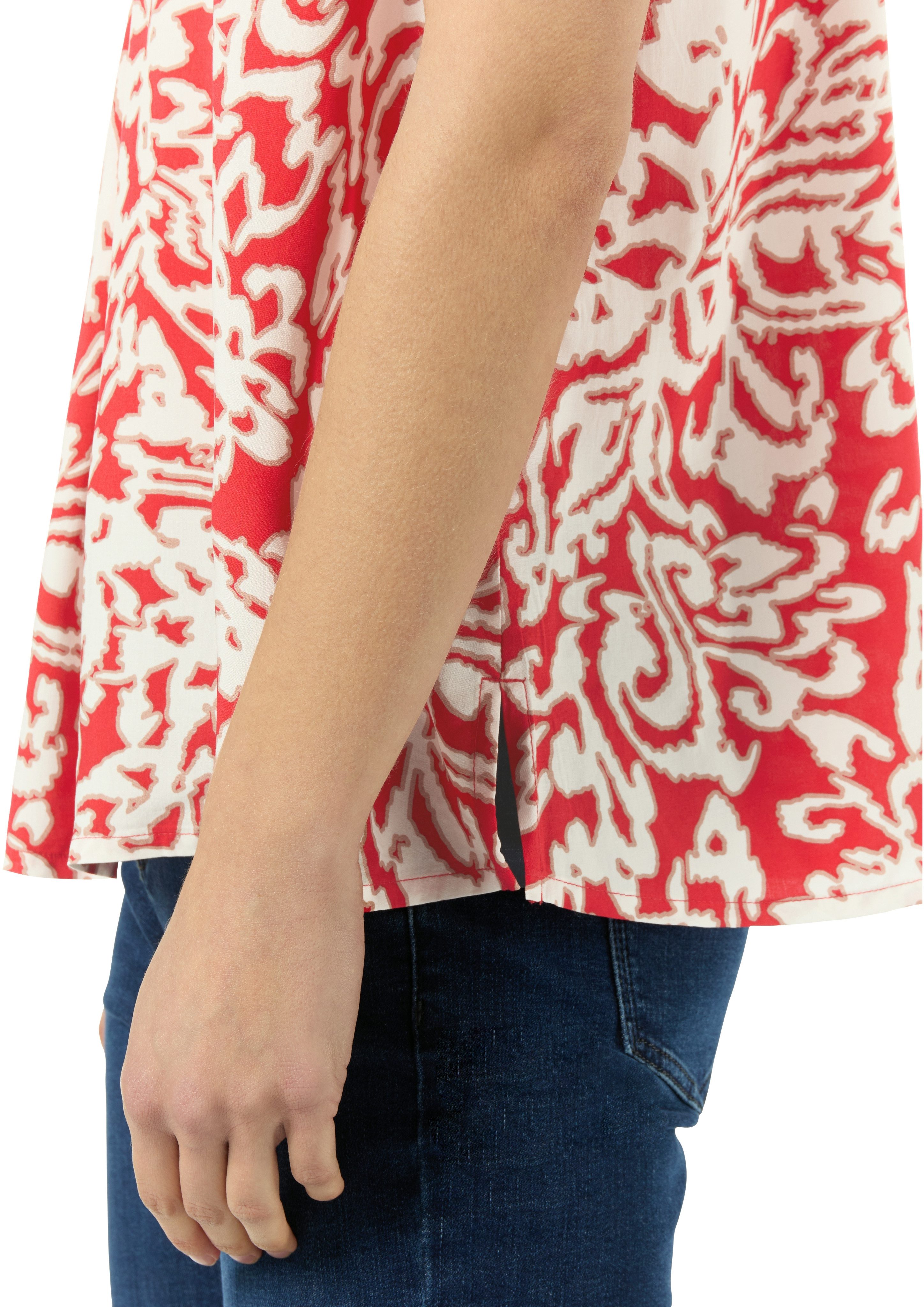 Comma Shirtblouse met v-hals en print all-over