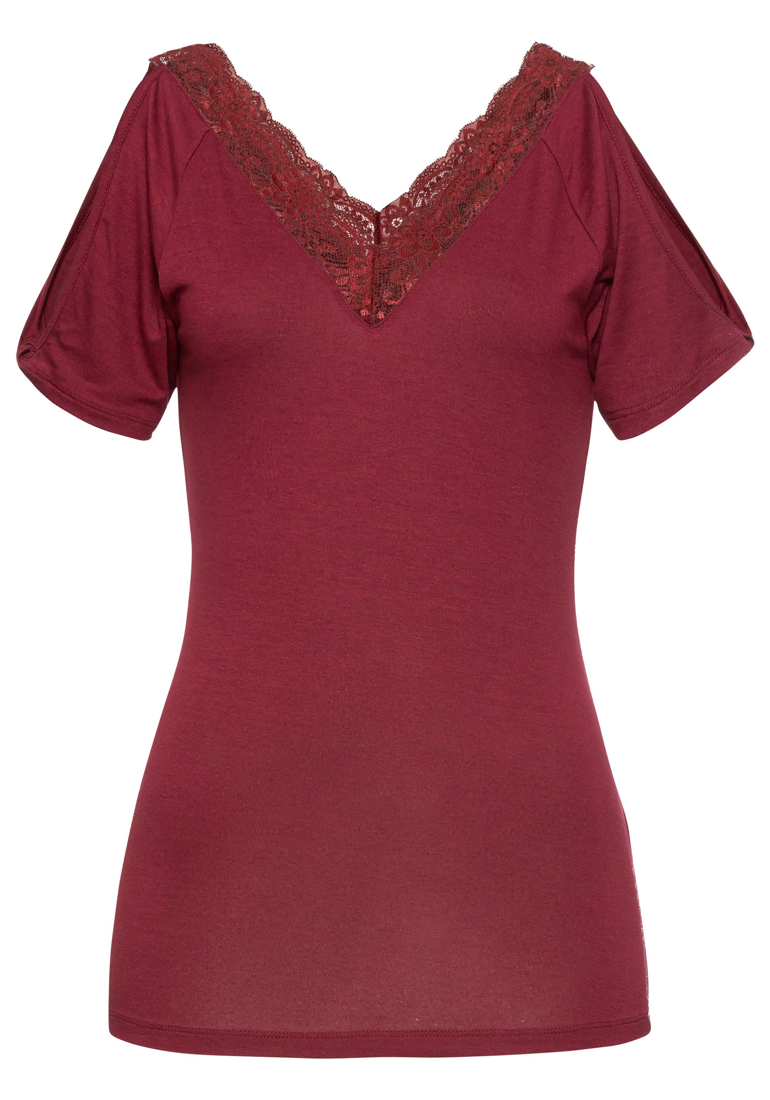 Melrose Kanten shirt met uitsparingen op de schouders - nieuwe collectie