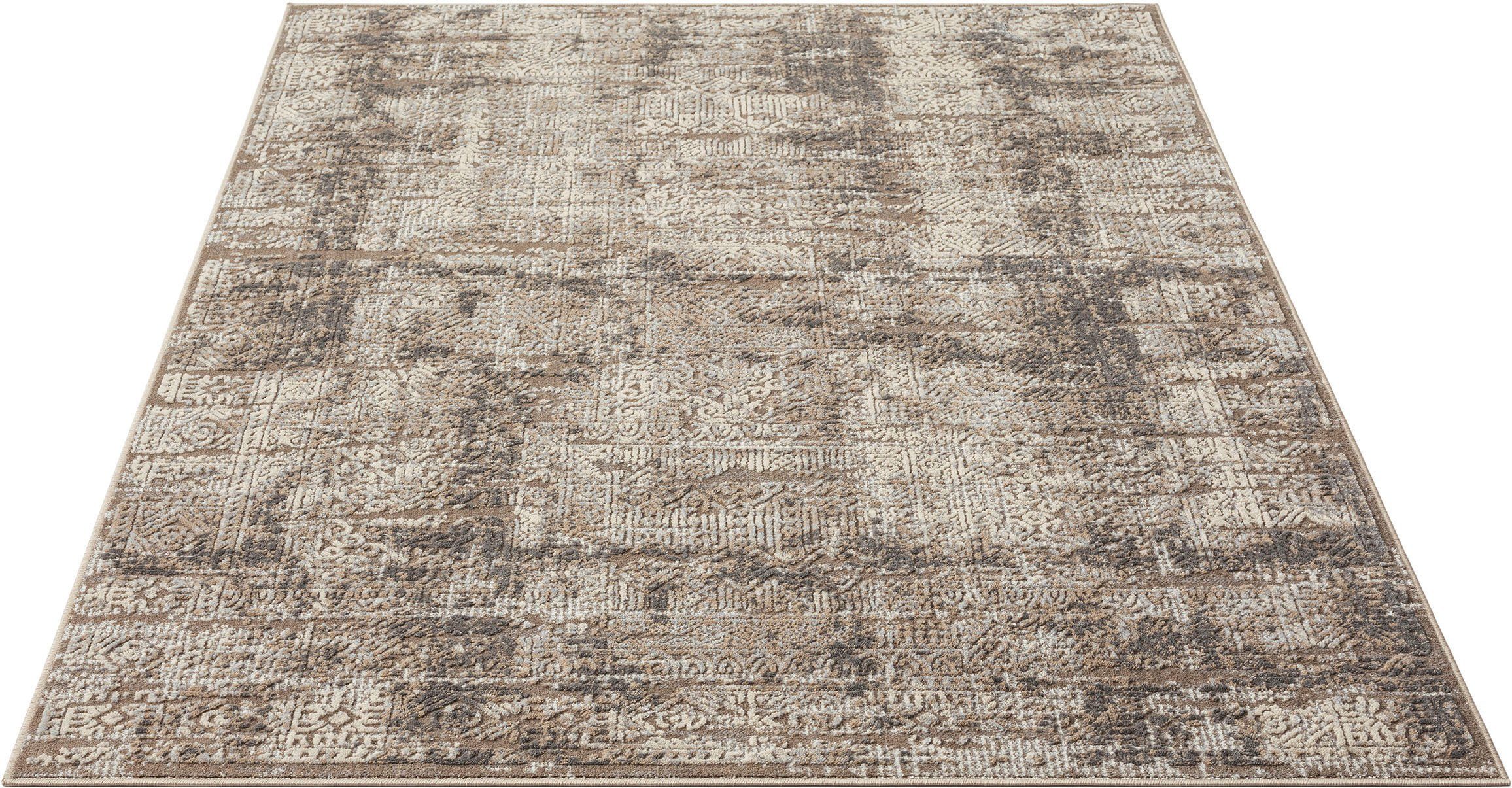 my home Vloerkleed SELIN discrete glans, krimp-garen-effect, in vintage-look, dichte kwaliteit