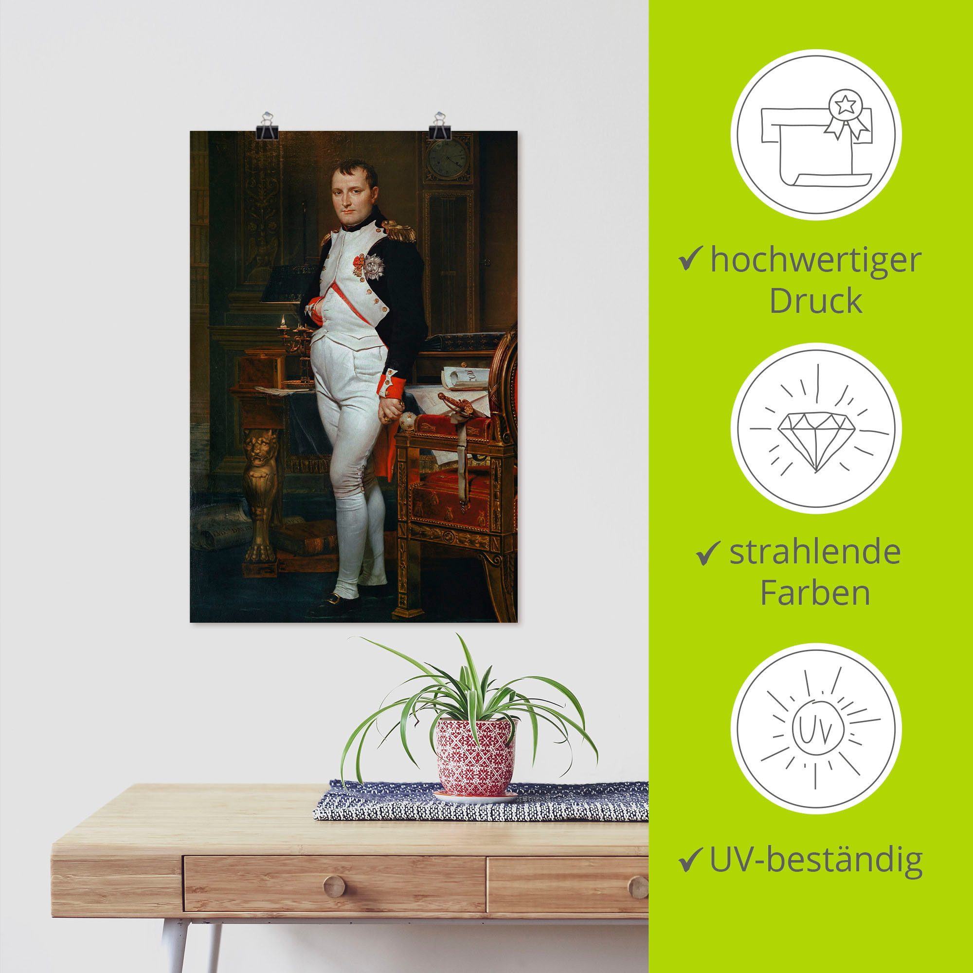 Artland Artprint Napoleon I. Bonaparte. 1812 als artprint van aluminium, artprint op linnen, muursticker of poster in verschillende maten