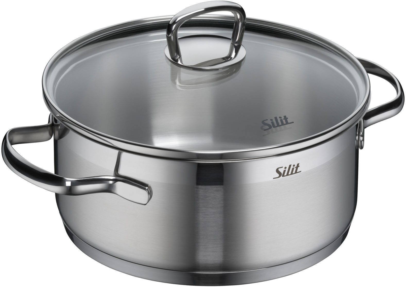 Silit Pannenset Toskana inductie, kookpan set met glazen deksel, gedeeltelijk gematteerd Inductiepannen set, geschikt voor alle soorten fornuizen, zonder schaalverdeling (set, 8-delig)