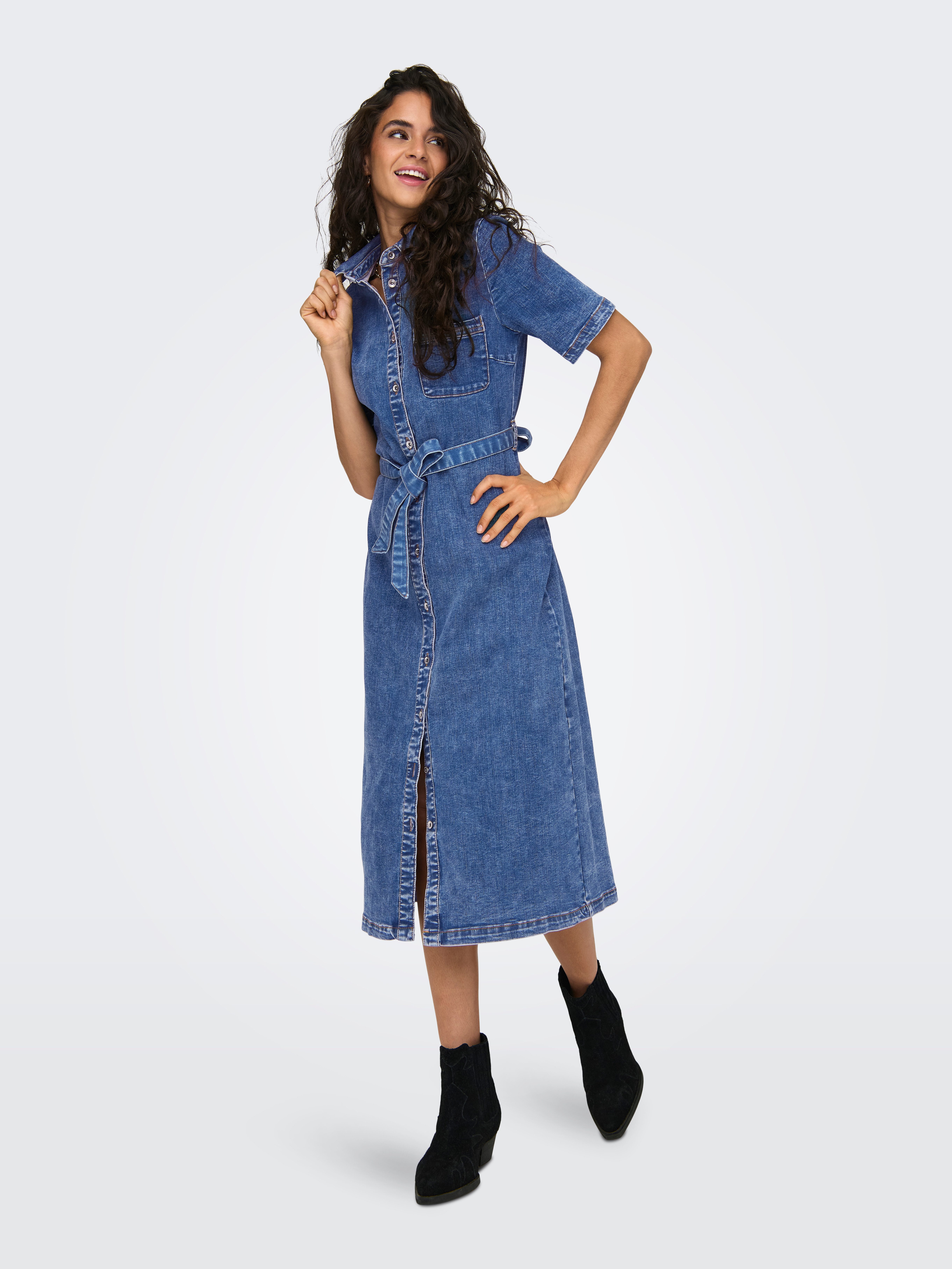 Only Jeans jurk ONLLANA SS LONG DRESS DNM REA258 NOOS