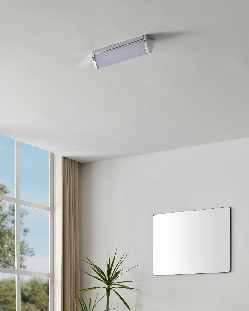 EGLO Led-wandlamp GITA 2 wandlamp, chroom, wit, IP44, spiegel lamp, badkamerlamp