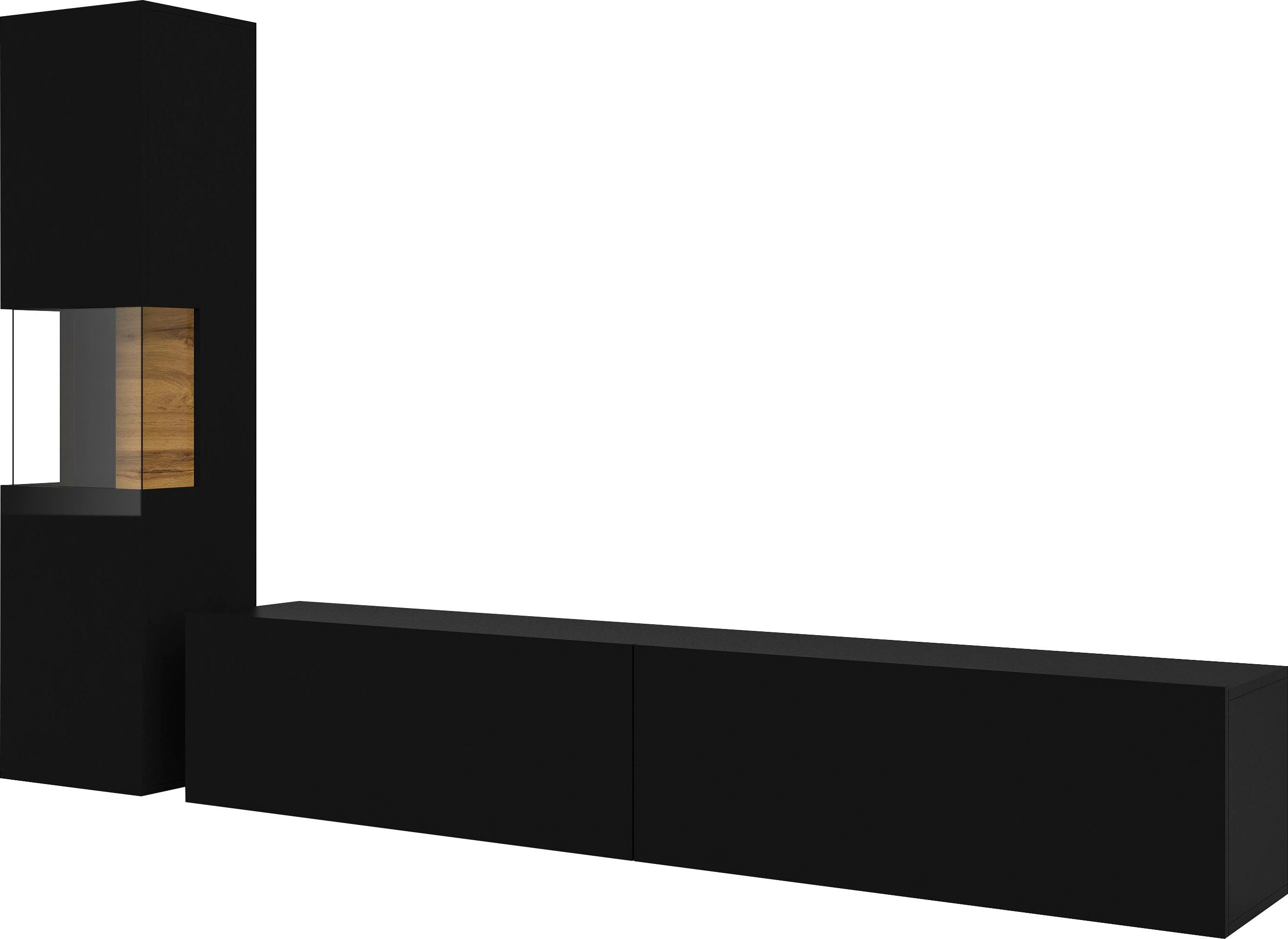 INOSIGN Wandmeubel Ava, woonkamer-set hangend/staand te monteren, vitrinekast, lowboard