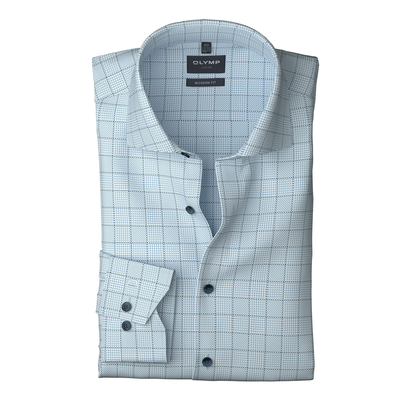 OLYMP Overhemd met lange mouwen Luxor modern fit modern fit, businessoverhemd, global-kentkraag, geruit