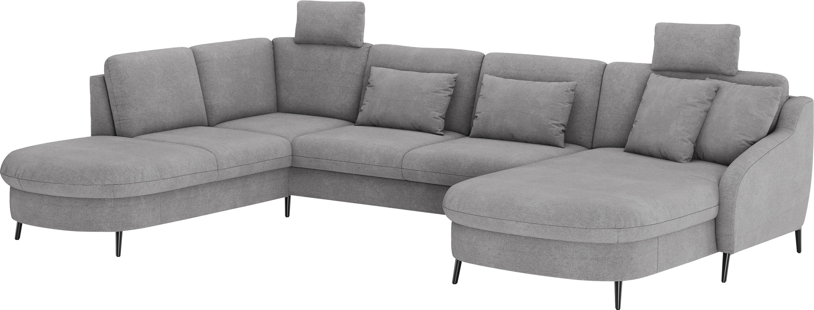 sit&more Zithoek Soul U-model optioneel met bedfunctie en bedlade of lade