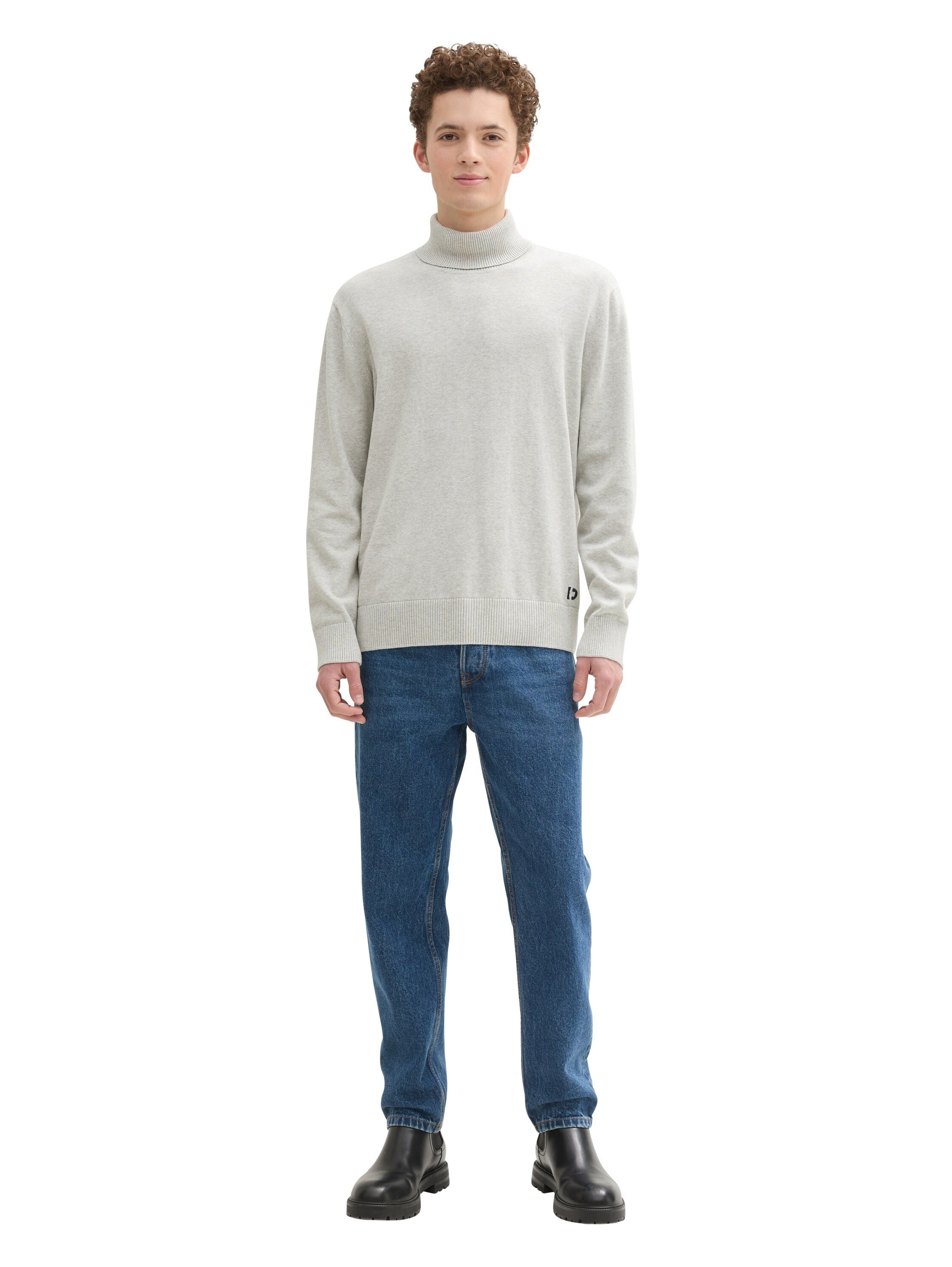 Tom Tailor Denim Coltrui met geborduurd logo