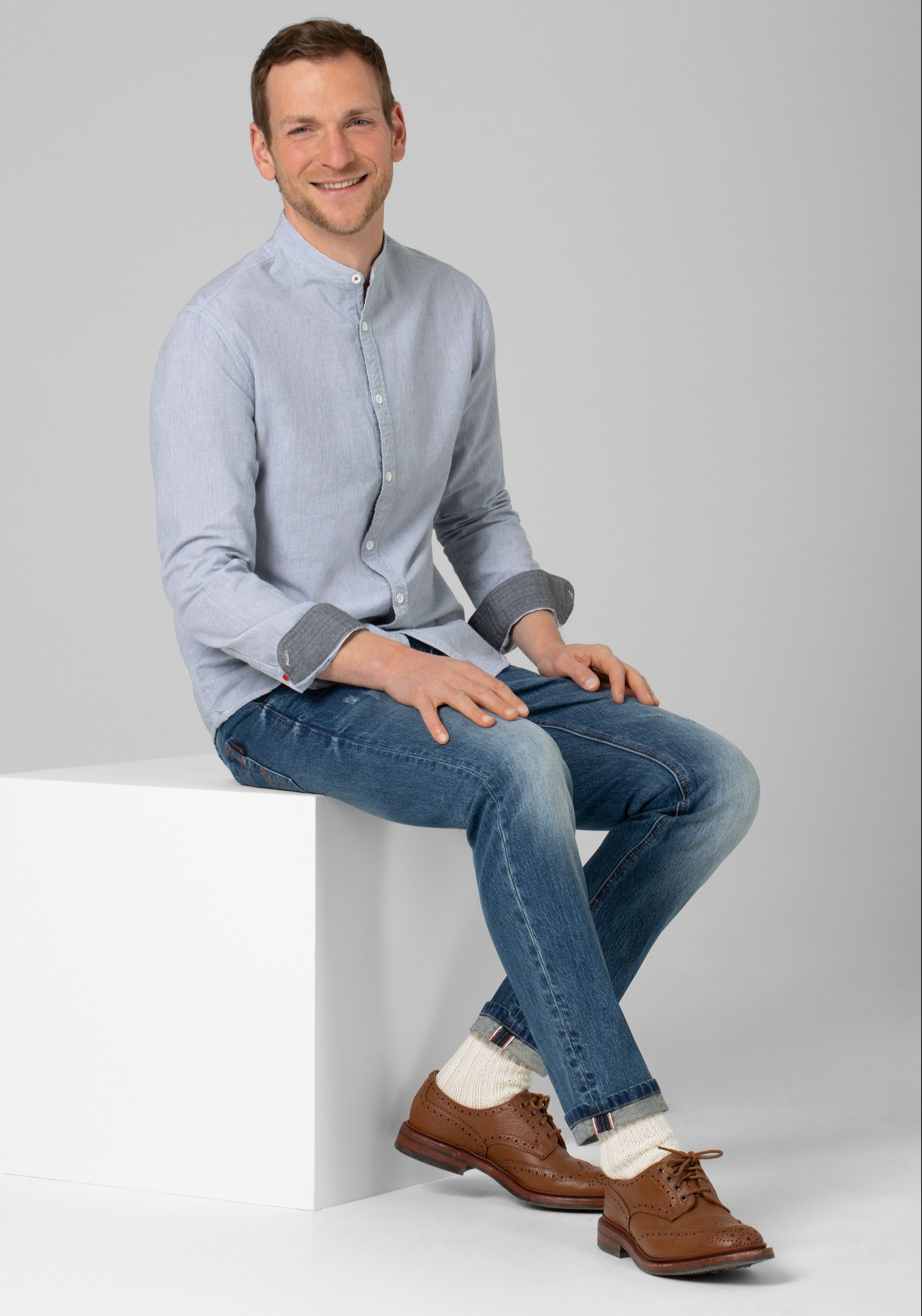 TIMEZONE Overhemd met lange mouwen Stand-up-collar Shirt