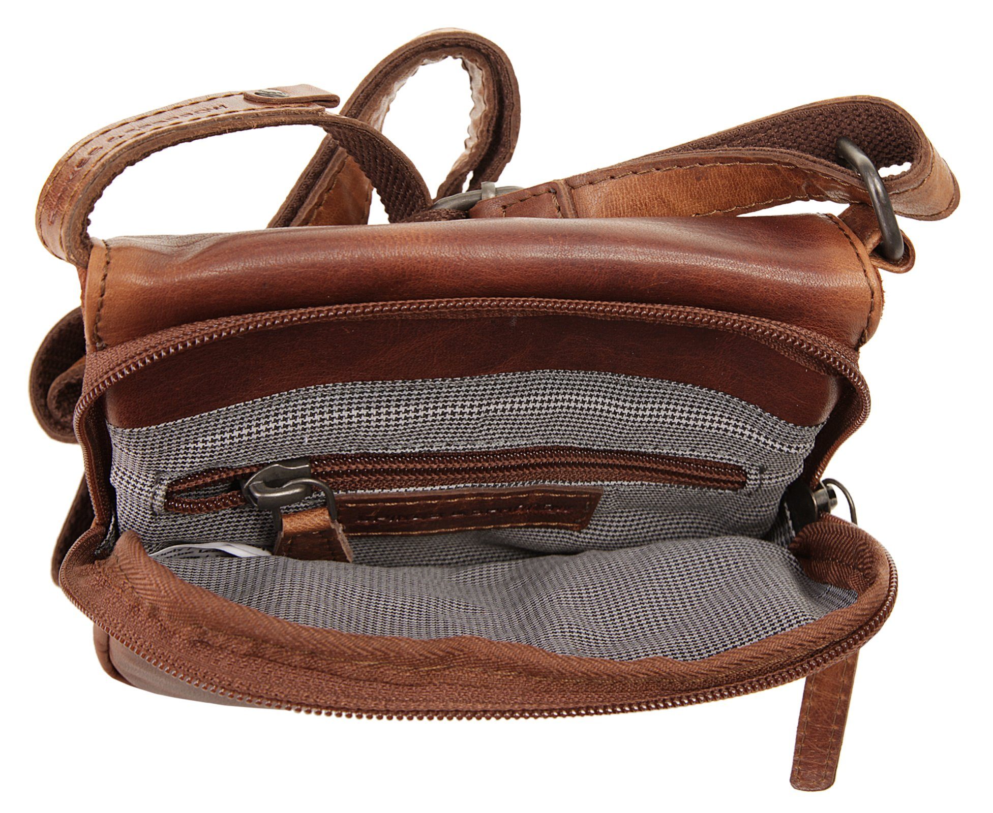Spikes & Sparrow Schoudertas echt leder