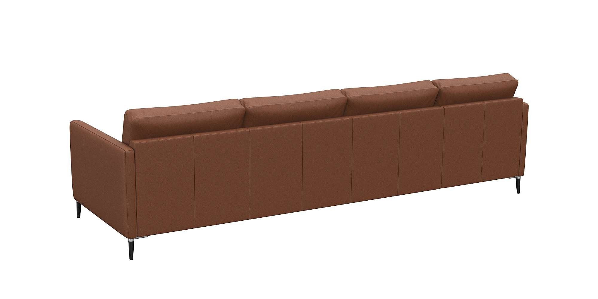 FLEXLUX Hoekbank Fiore, L-vorm smalle armleuningen, koudschuim, poten aluminium + zwart