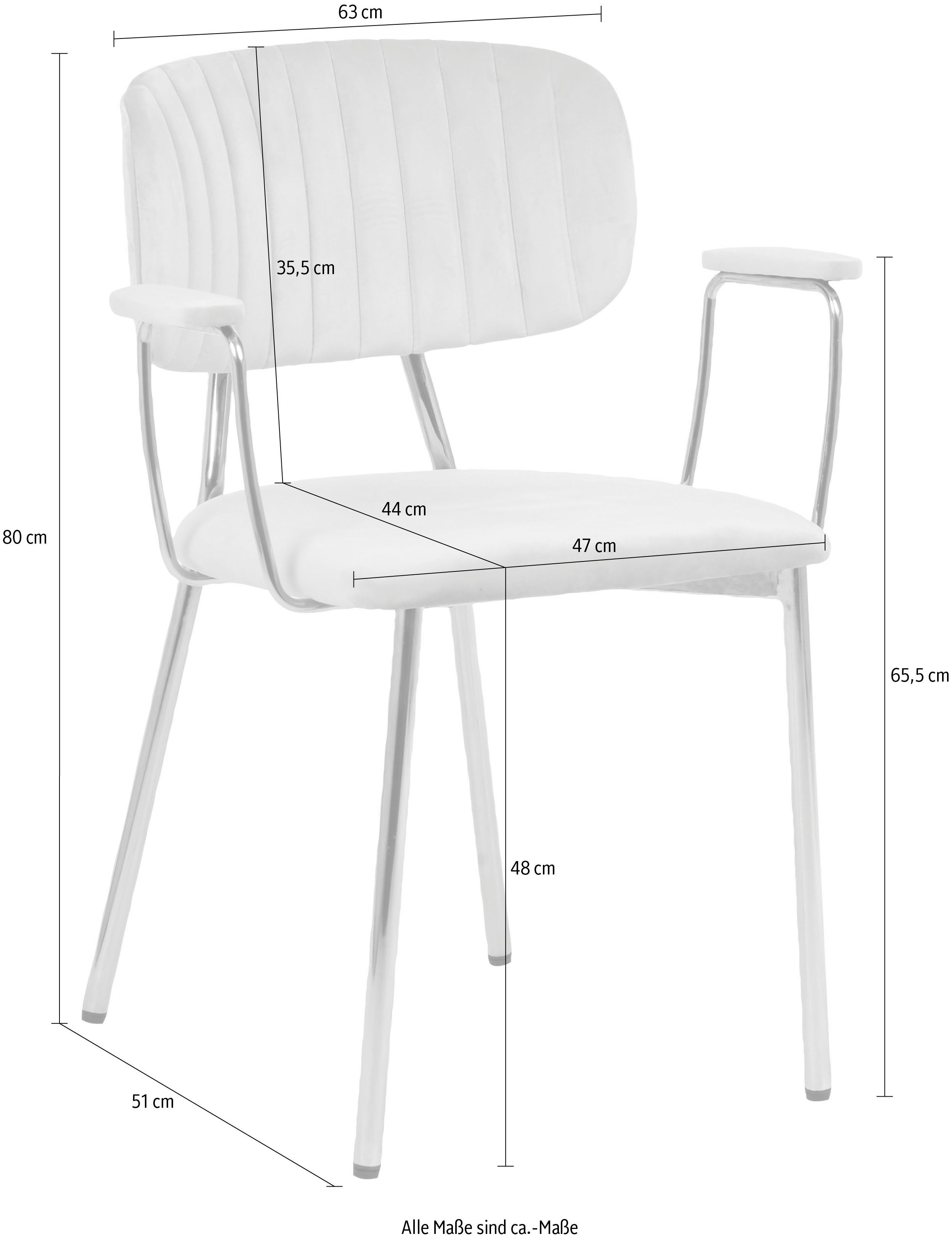 Kayoom Stoel met 4 poten Stoel Kian 225 2-delige set, frame van RVS, rugkussen (set, 2 stuks)