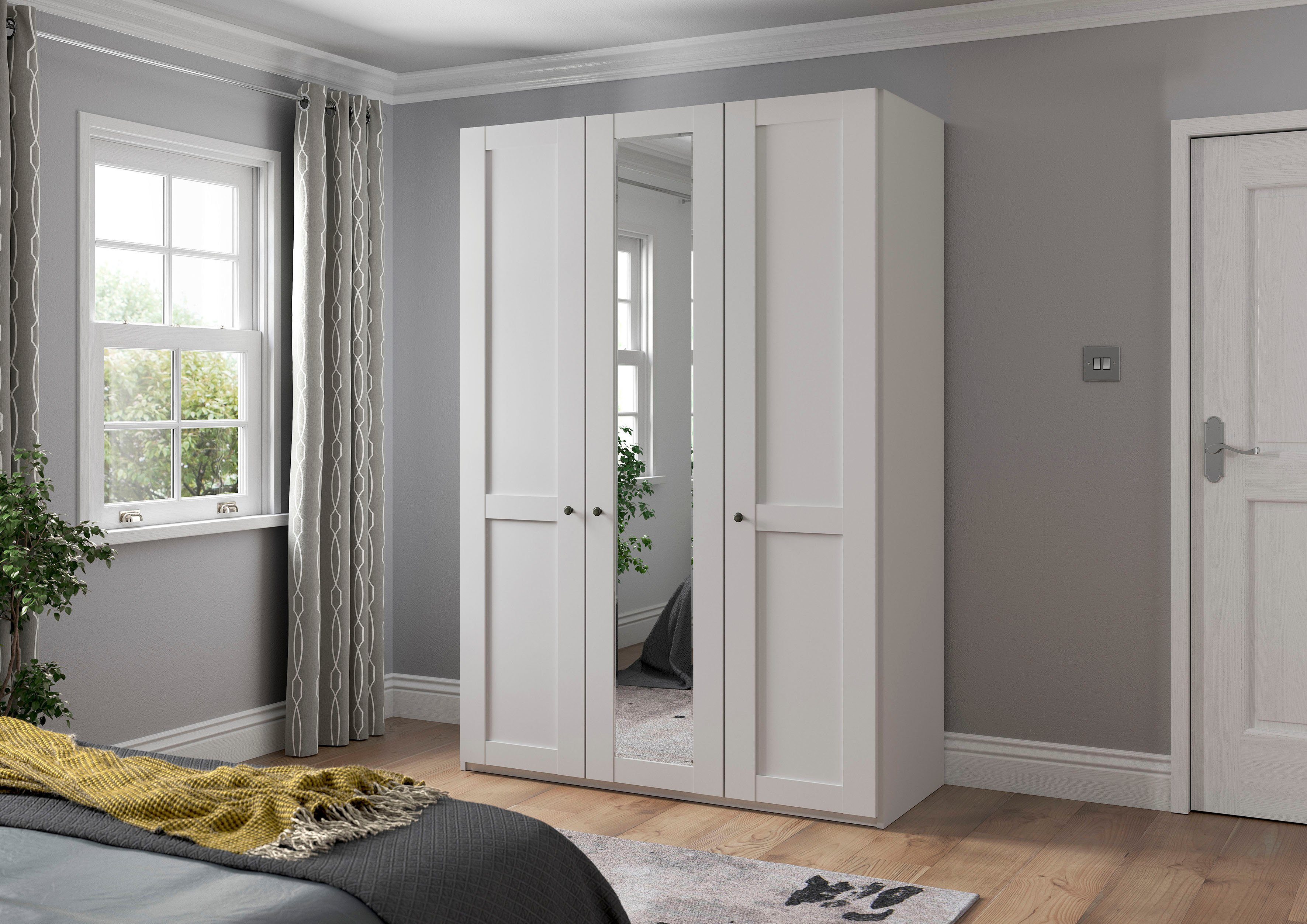 WIEMANN Draaideurkast Göteborg, met 95° openingshoek, made in Germany inclusief spiegel en deurdemper, moderne landelijke stijl