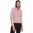 adidas performance sweatshirt essentials cropped hoody met 3 strepen roze