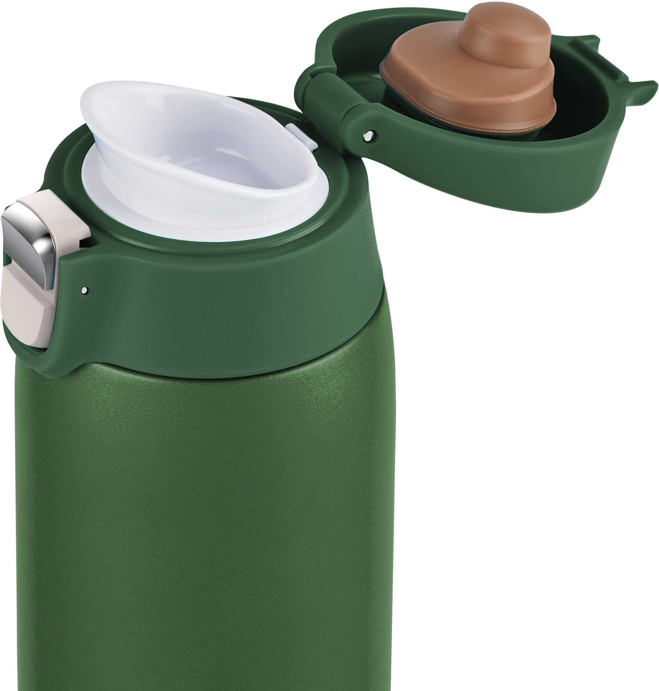 Emsa Thermosbeker Travel Mug Light 0,4l, licht, roestvrij staal, klapvergrendeling, 100% dicht, 8u heet/16u koud