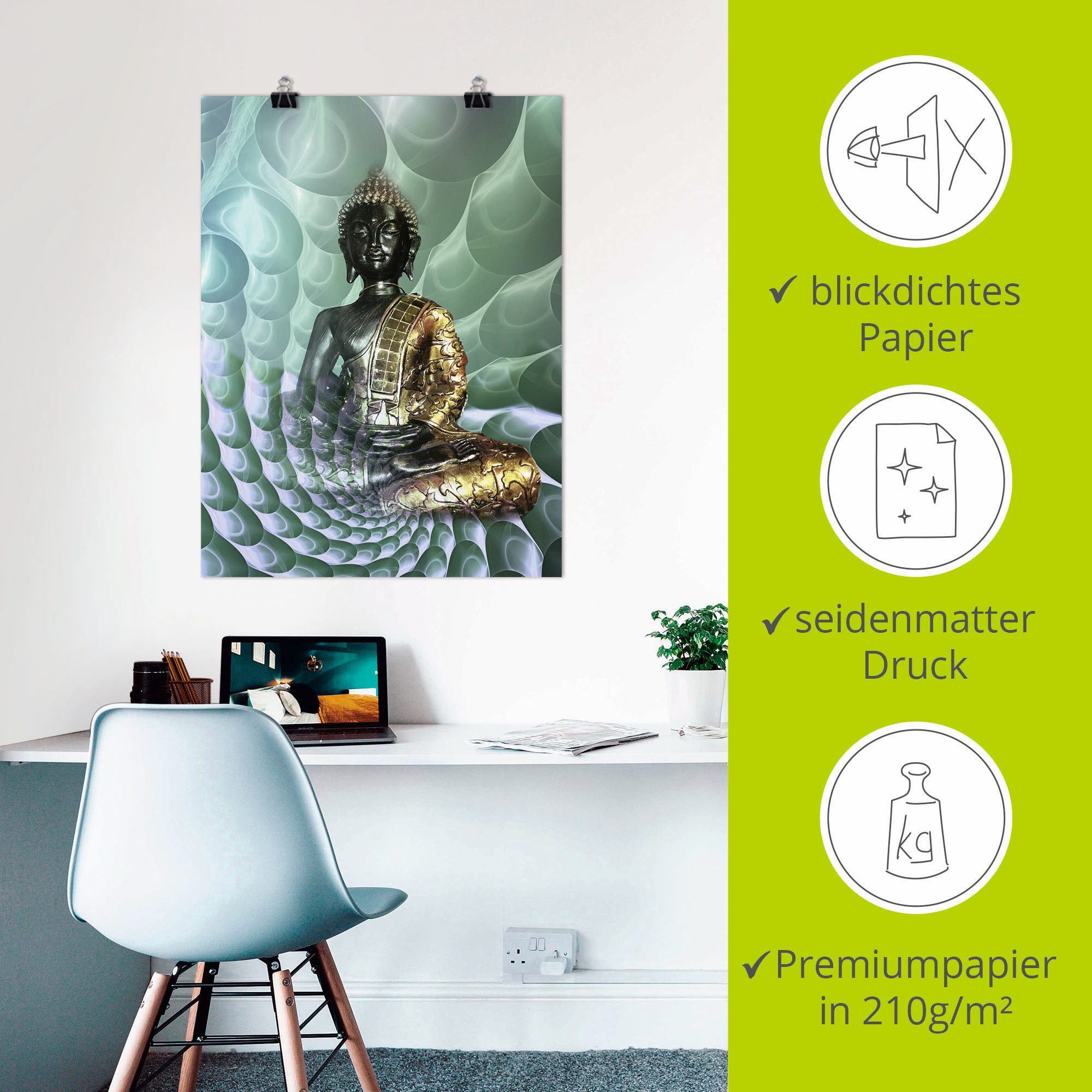 Artland Artprint Boeddha’s droomwereld CB als artprint van aluminium, artprint voor buiten, artprint op linnen, poster, muursticker