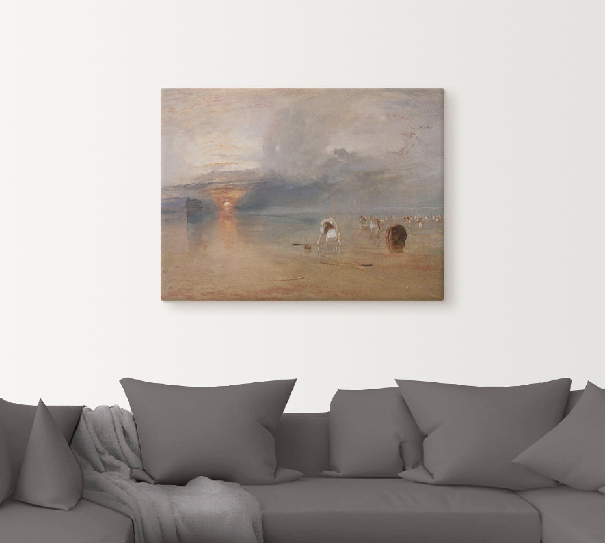 Artland Artprint Vissersvrouwen verzamelen aas als artprint op linnen, muursticker of poster in verschillende maten