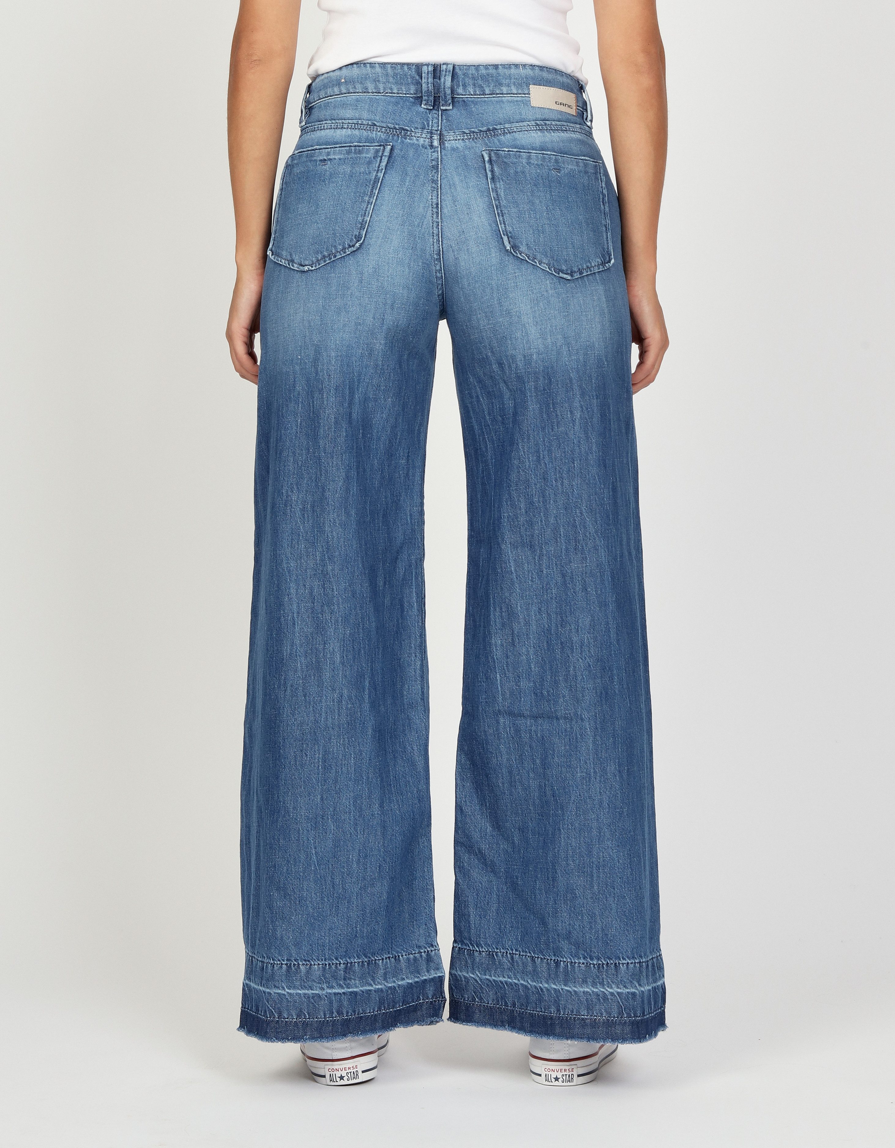 GANG Wijde jeans 94MONA met wijde pijpen en open zoom