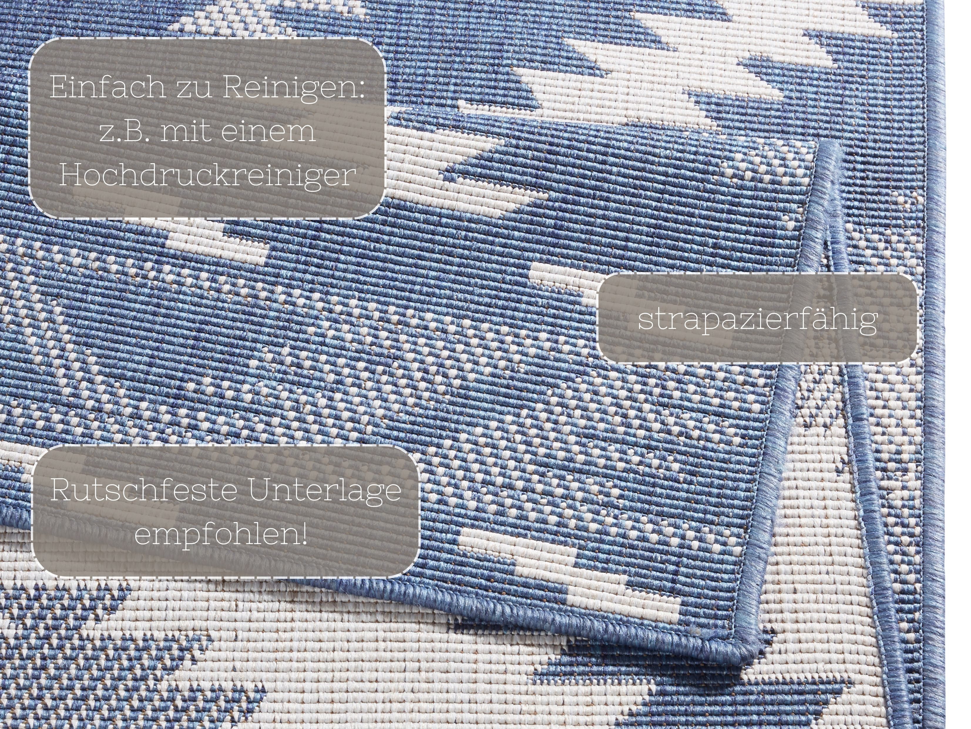 NORTHRUGS Vloerkleed Malibu omkeerbaar tapijt Binnen- en buitengebruik, weerbestendig, balkon, loper, woonkamer, waterbestendig