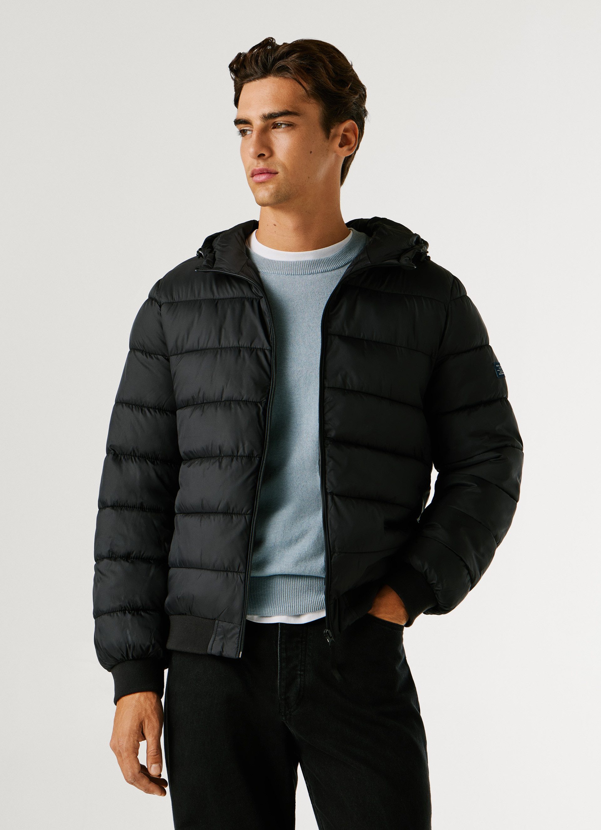 Pepe Jeans Gewatteerde jas PUFFER HOOD Regular fit met capuchon