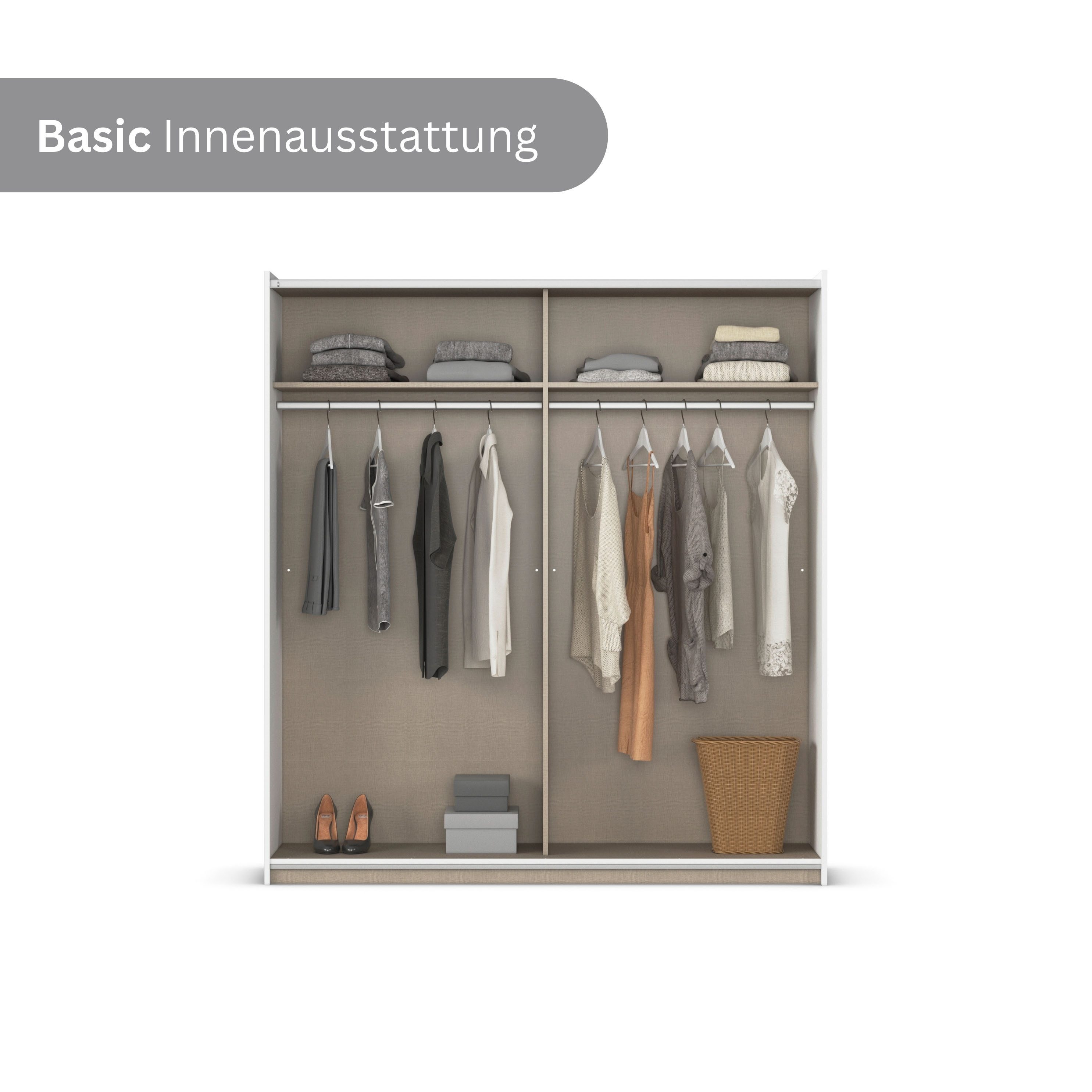 rauch Zweefdeurkast Kledingkast kast garderobe garderobekast waskast NEO met een royale opbergruimte en vele verschillende kleurencombinaties