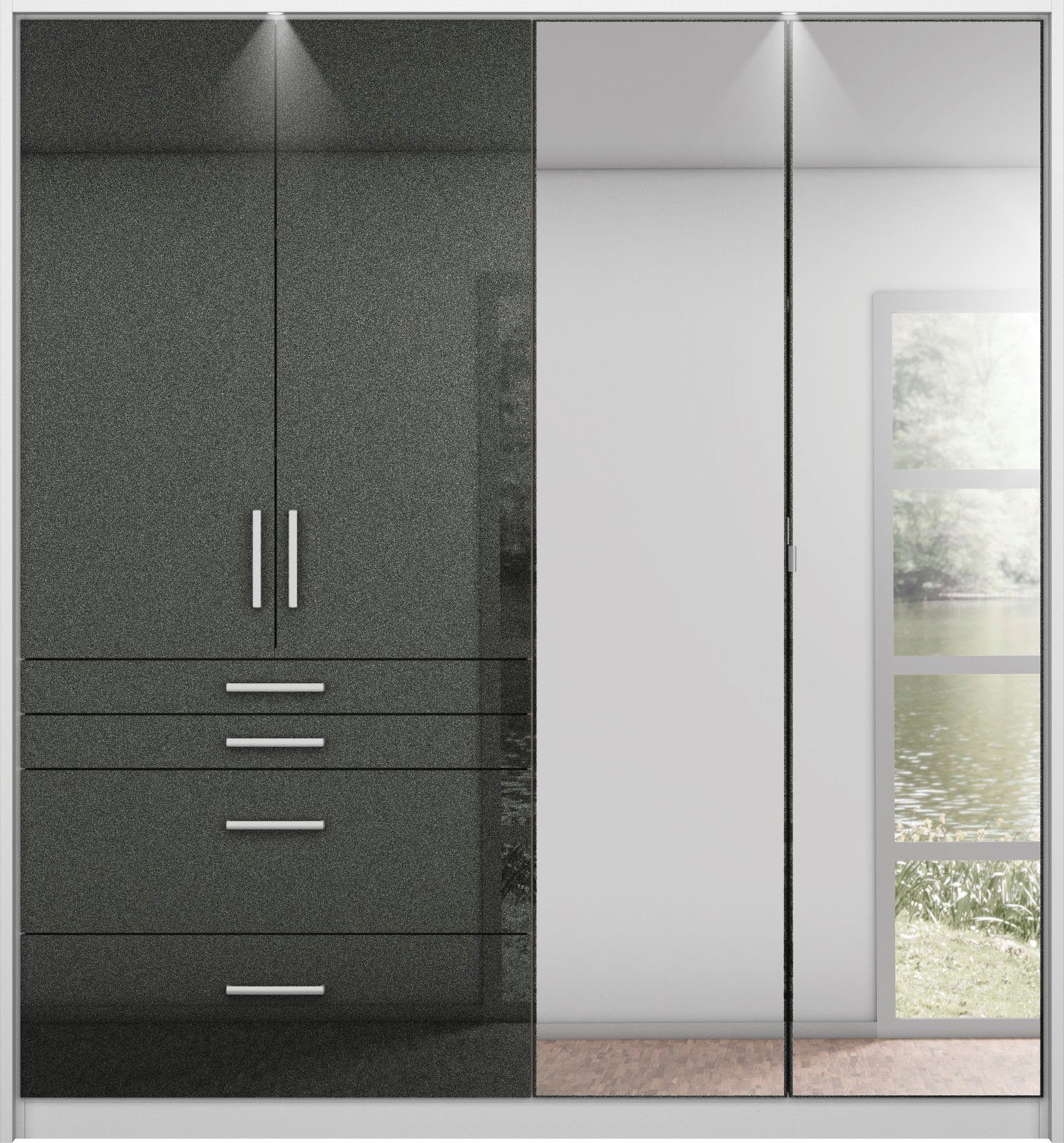 rauch Draaideurkast Kledingkast kast garderobe garderobekast topseller HOMBURG inclusief passe-partout, bovenste lade met indeling made in germany