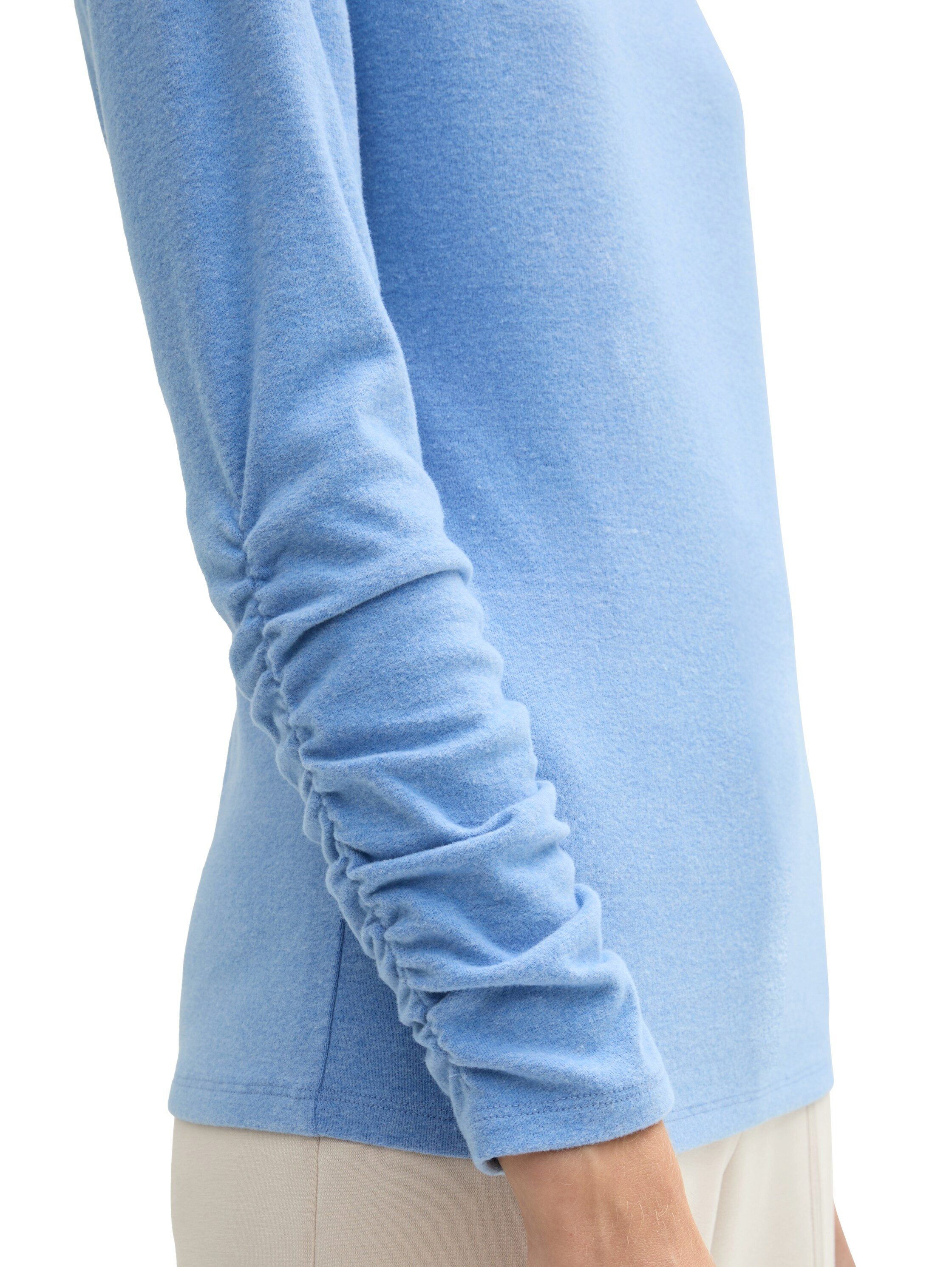 Tom Tailor Denim Shirt met lange mouwen met rimpeling aan de mouwen