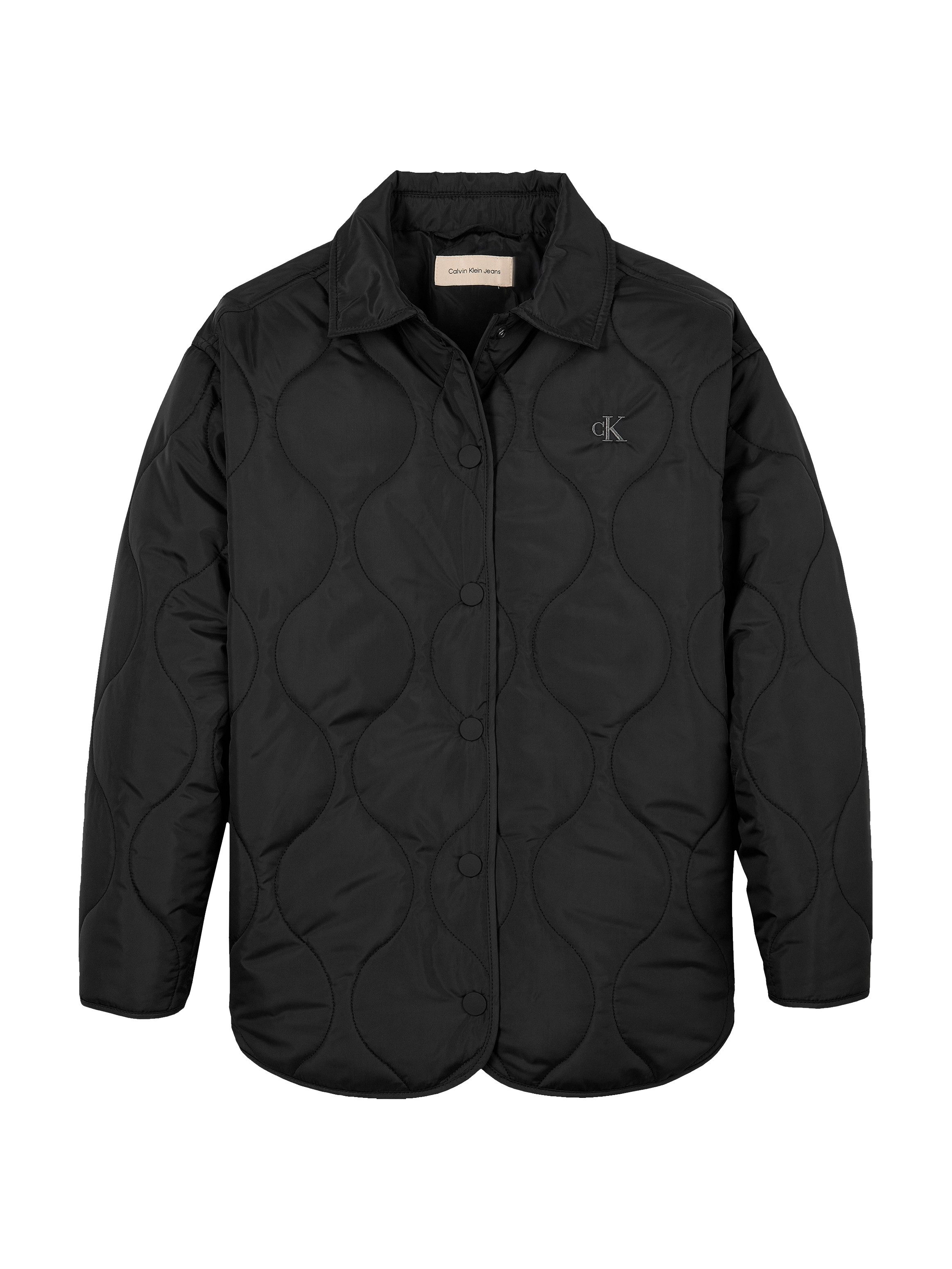 Calvin Klein Gewatteerde jas QUILTED OVERSHIRT voor kinderen tot 16 jaar met logo-opdruk